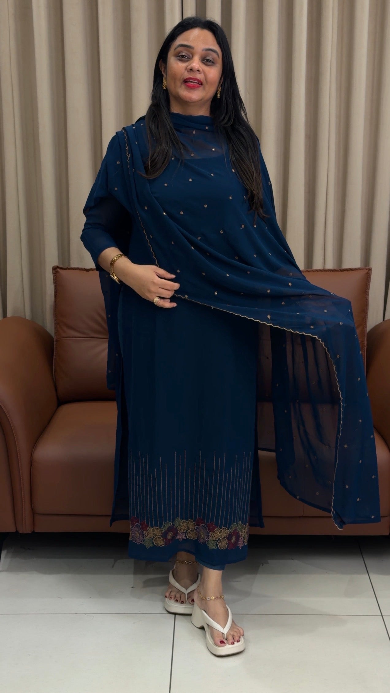 FAUX GEORGETTE UNSTITCHED SALWAR SUITS - IHA 33822