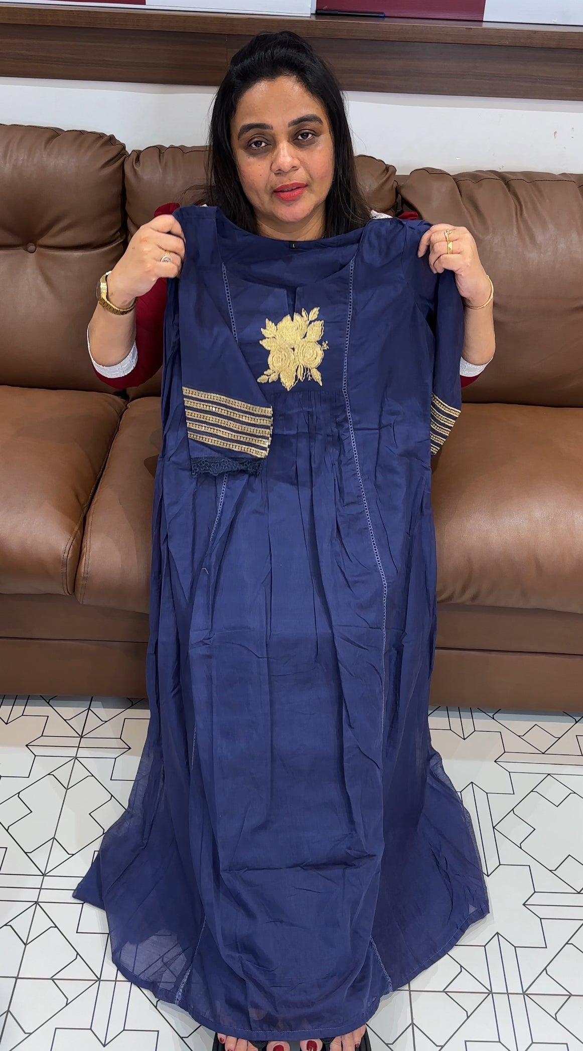 MALAI CHANDERI LONG TOPS - IHA 27855