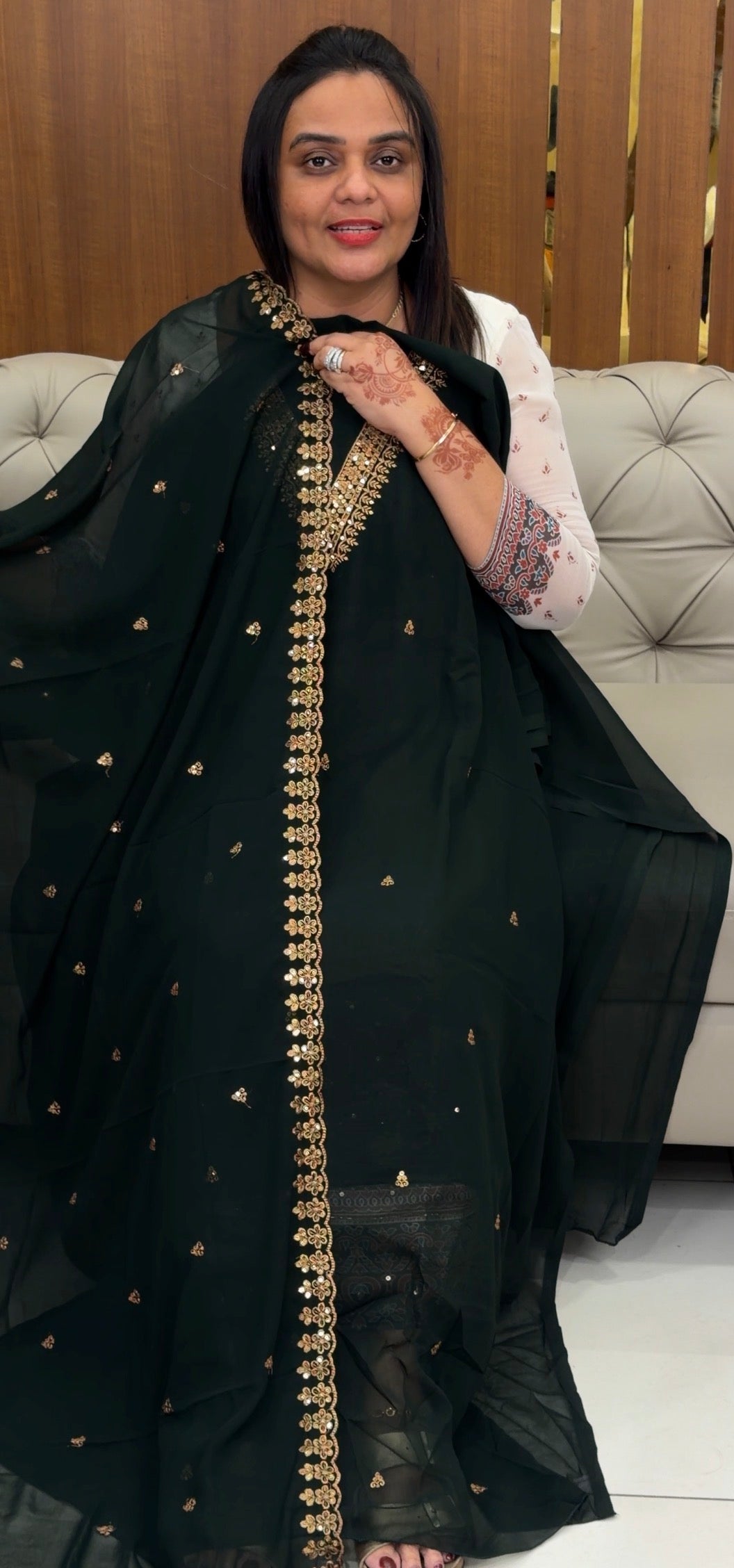 FAUX GEORGETTE UNSTITCHED SALWAR SUITS - IHA 31418