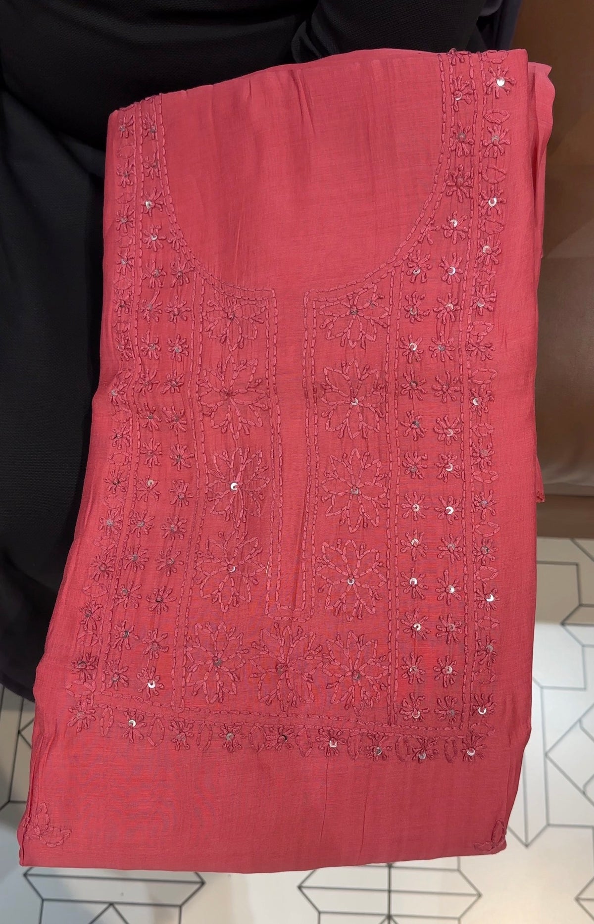 LUCKNOWI CHIKANKARI UNSTITCHED SALWAR SUITS - IHA 35992