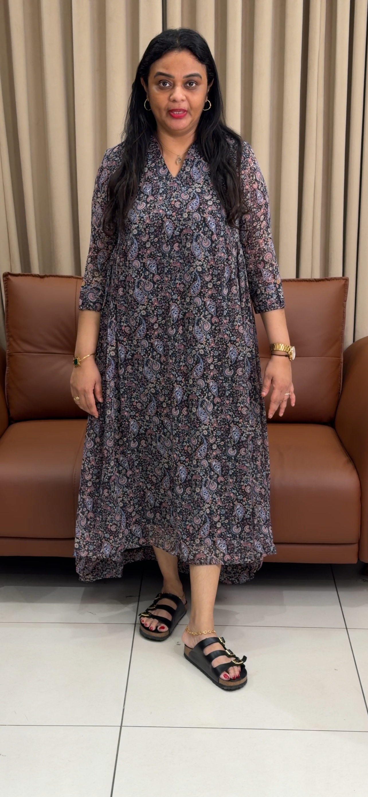 IHA'S IN-HOUSE PRINTED GEORGETTE FROCKS - IHA 34314