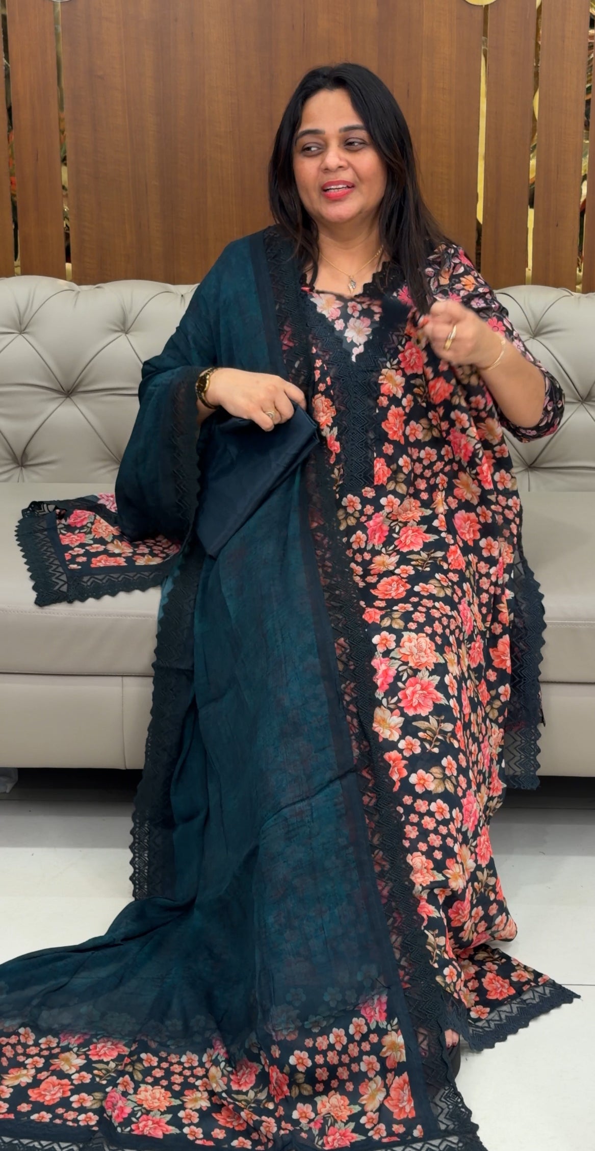 PRINTED CHIFFON UNSTITCHED SALWAR SUITS - IHA 29149