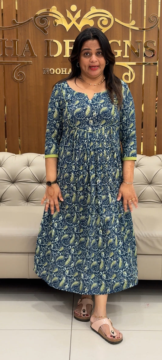 IHA'S IN-HOUSE COTTON PRINTED ALINE TOPS - IHA 27625