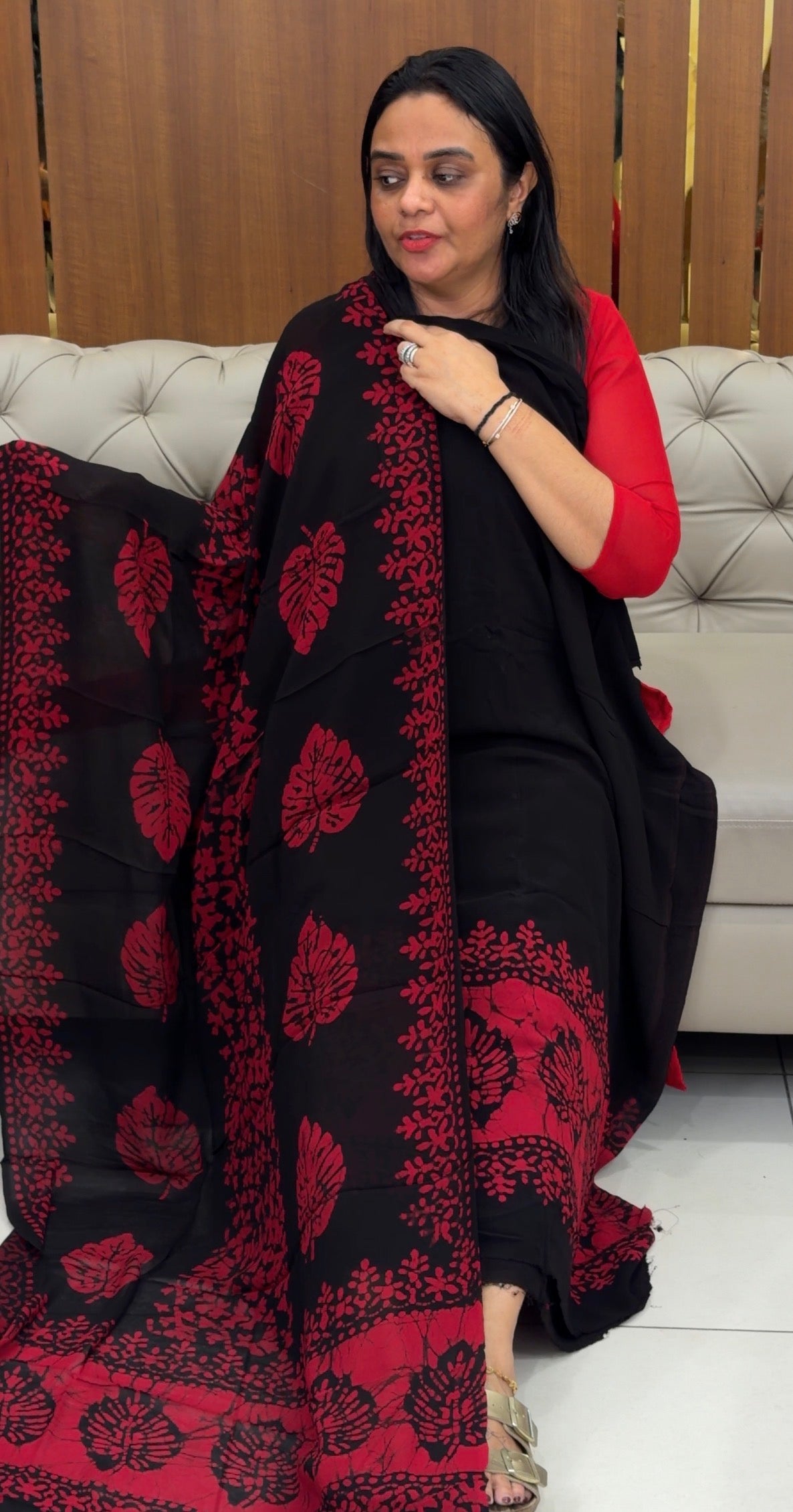 BATIK PRINTED GEORGETTE UNSTITCHED SALWAR SUITS - IHA 32054