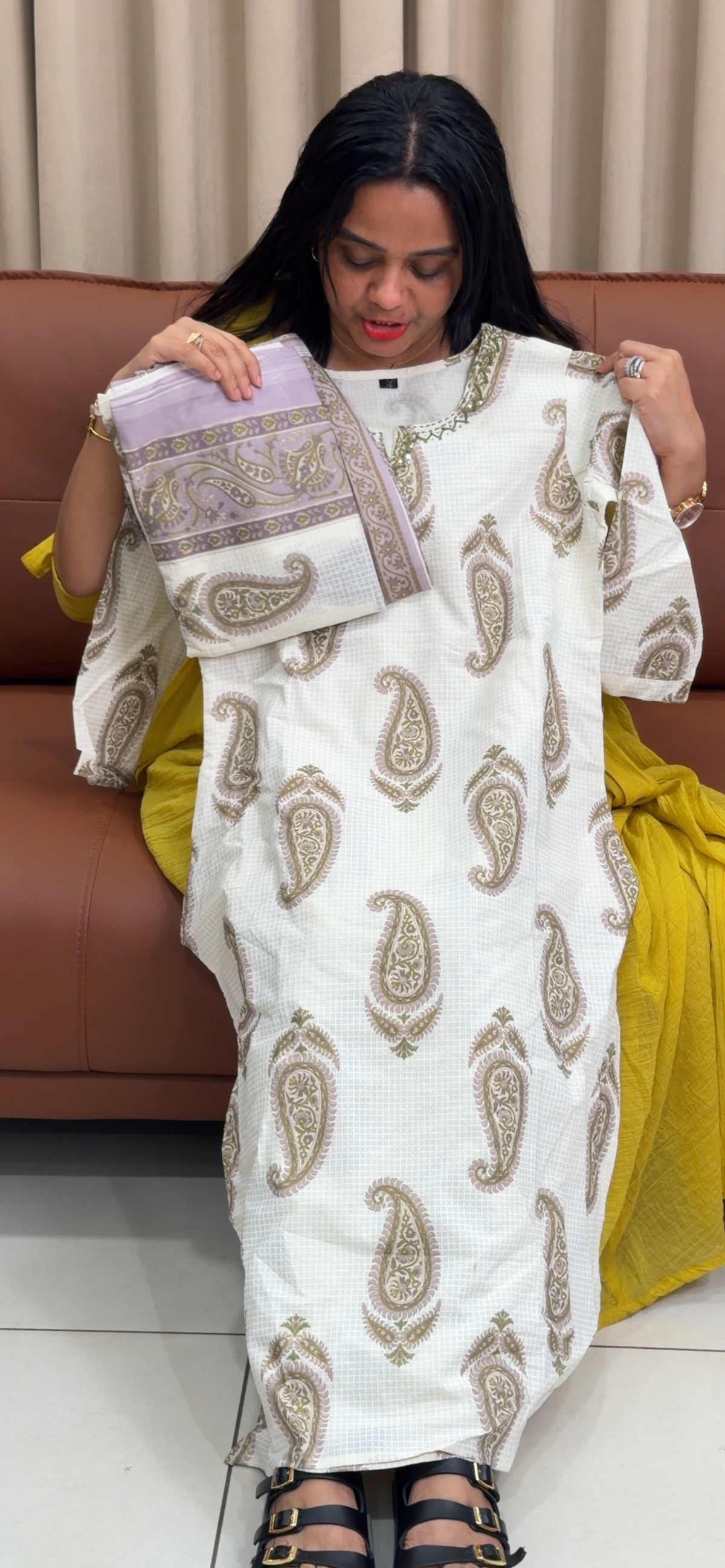 KOTA COTTON TOP, BOTTOM AND DUPATTA  - IHA 35251