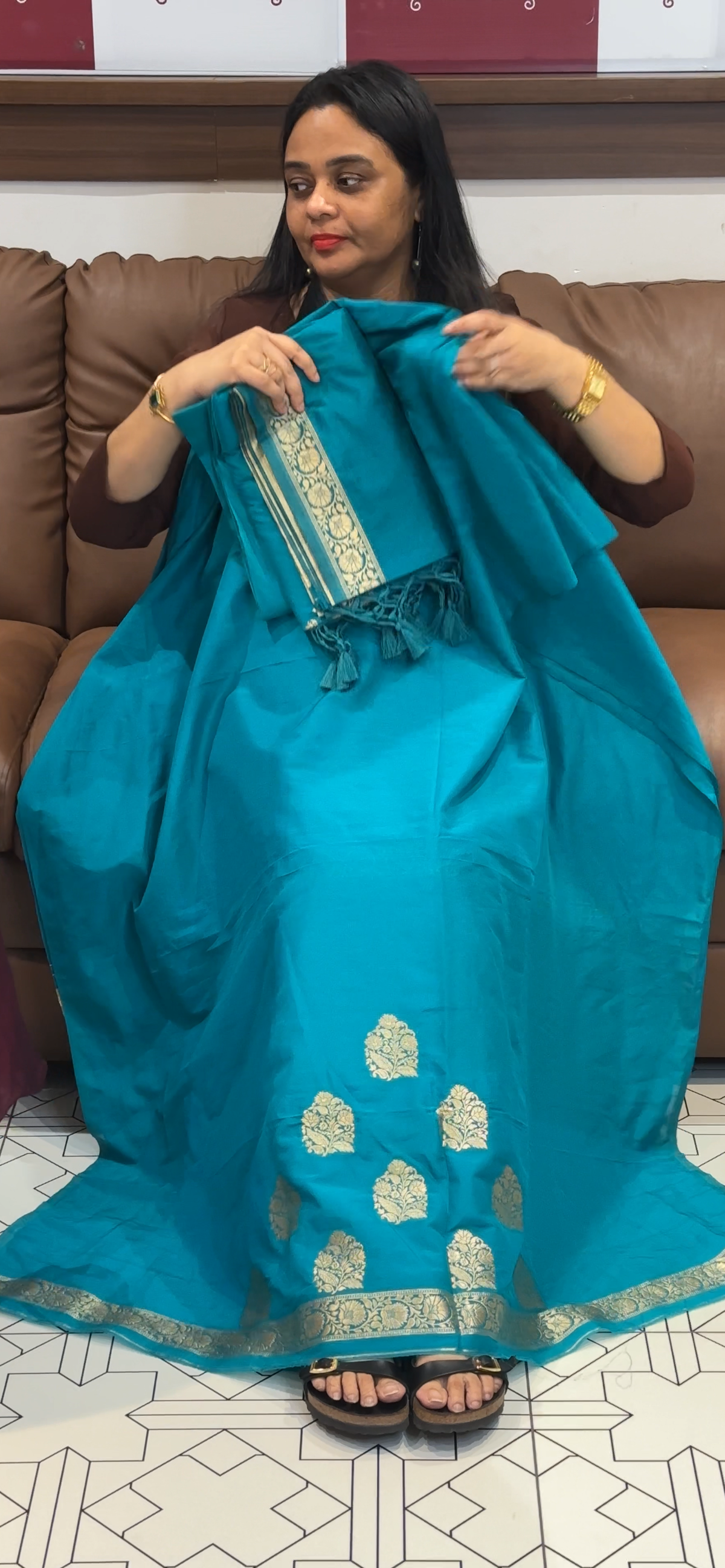 SEMI BANARASI UNSTITCHED SALWAR SUITS - IHA 35565