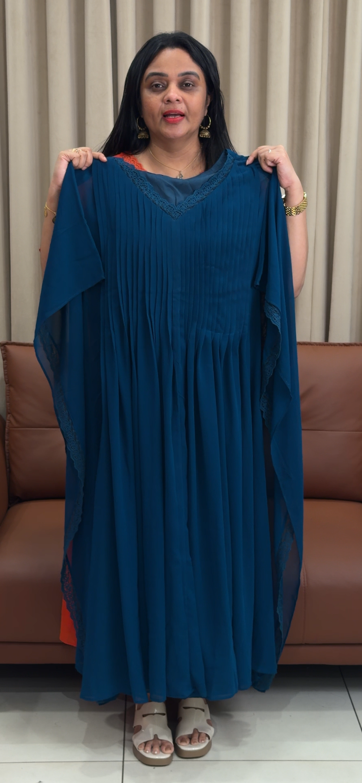 IHA'S IN-HOUSE FAUX GEORGETTE KAFTAN TOPS - IHA 35781