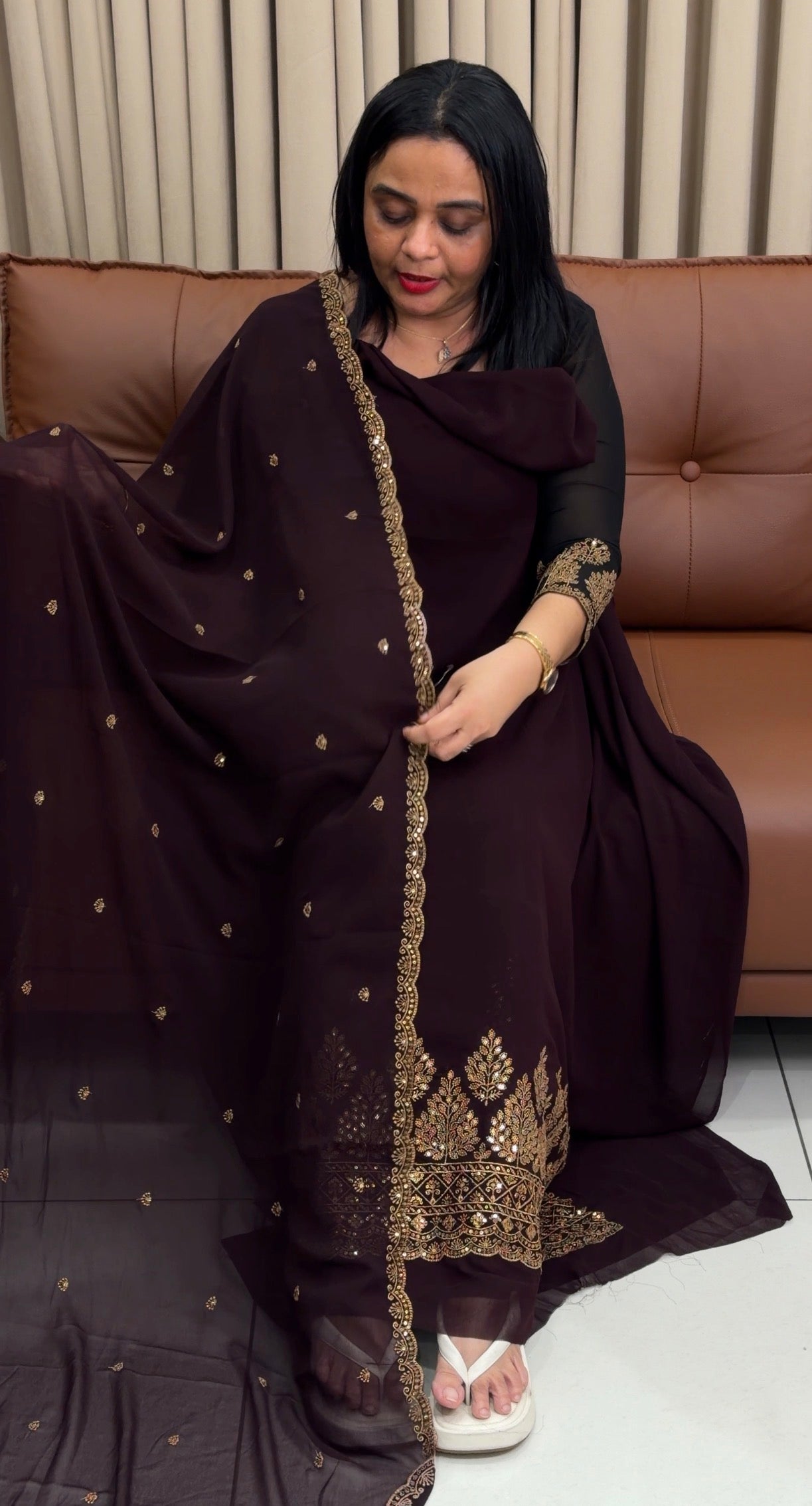 FAUX GEORGETTE UNSTITCHED SALWAR SUITS - IHA 34750