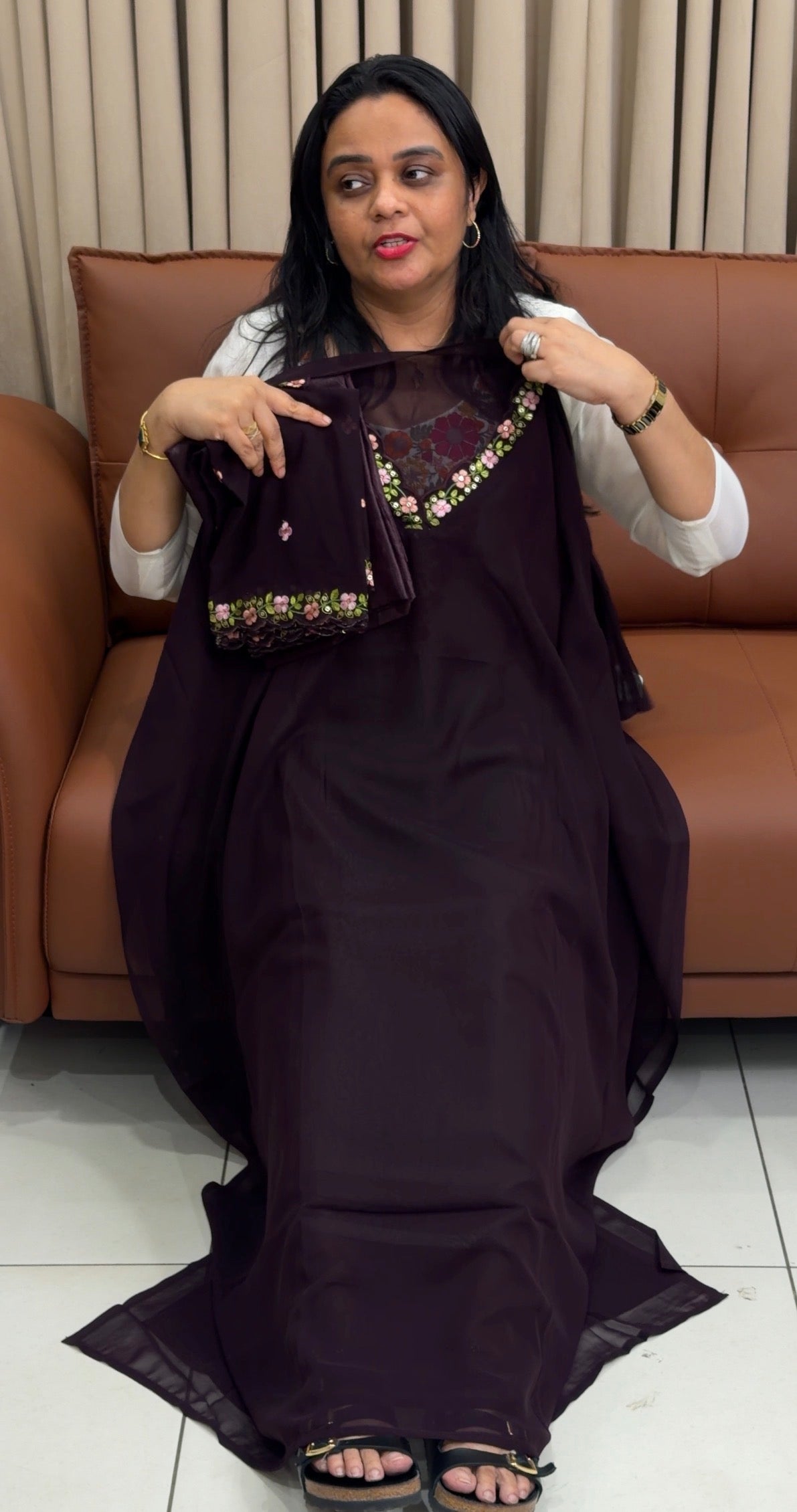 FAUX GEORGETTE UNSTITCHED SALWAR SUITS - IHA 34884