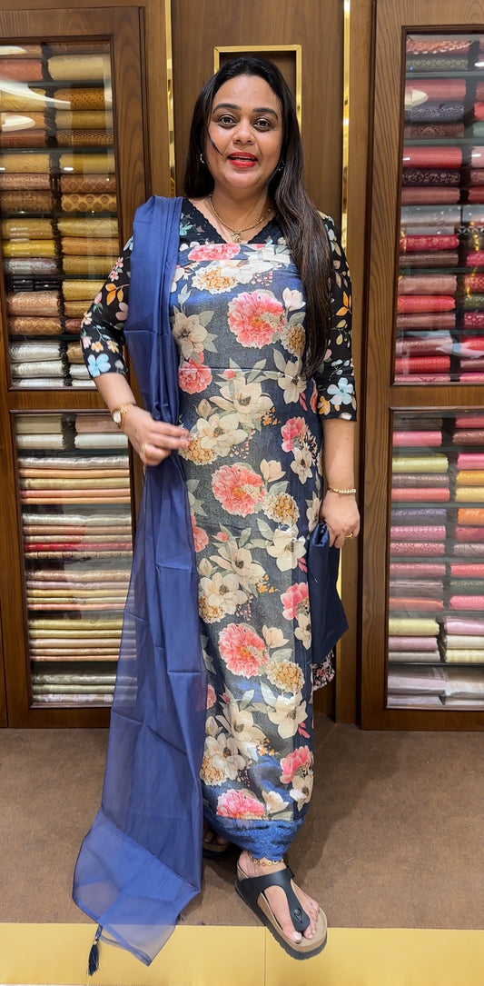 BANARASI TISSUE UNSTITCHED SALWAR SUITS - IHA 22642