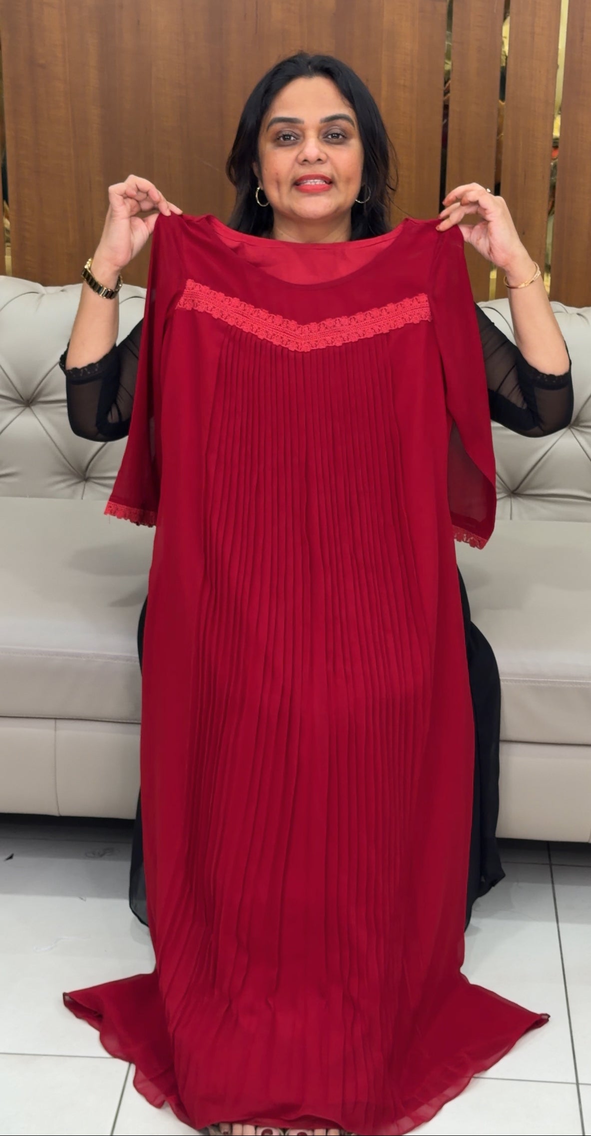 IHA'S IN-HOUSE GEORGETTE ALINE TOPS - IHA 30587