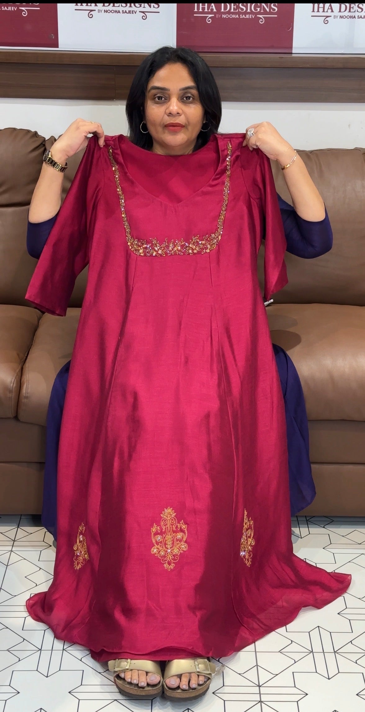 IHA'S IN-HOUSE SEMI RAW SILK ALINE TOPS - IHA 31154