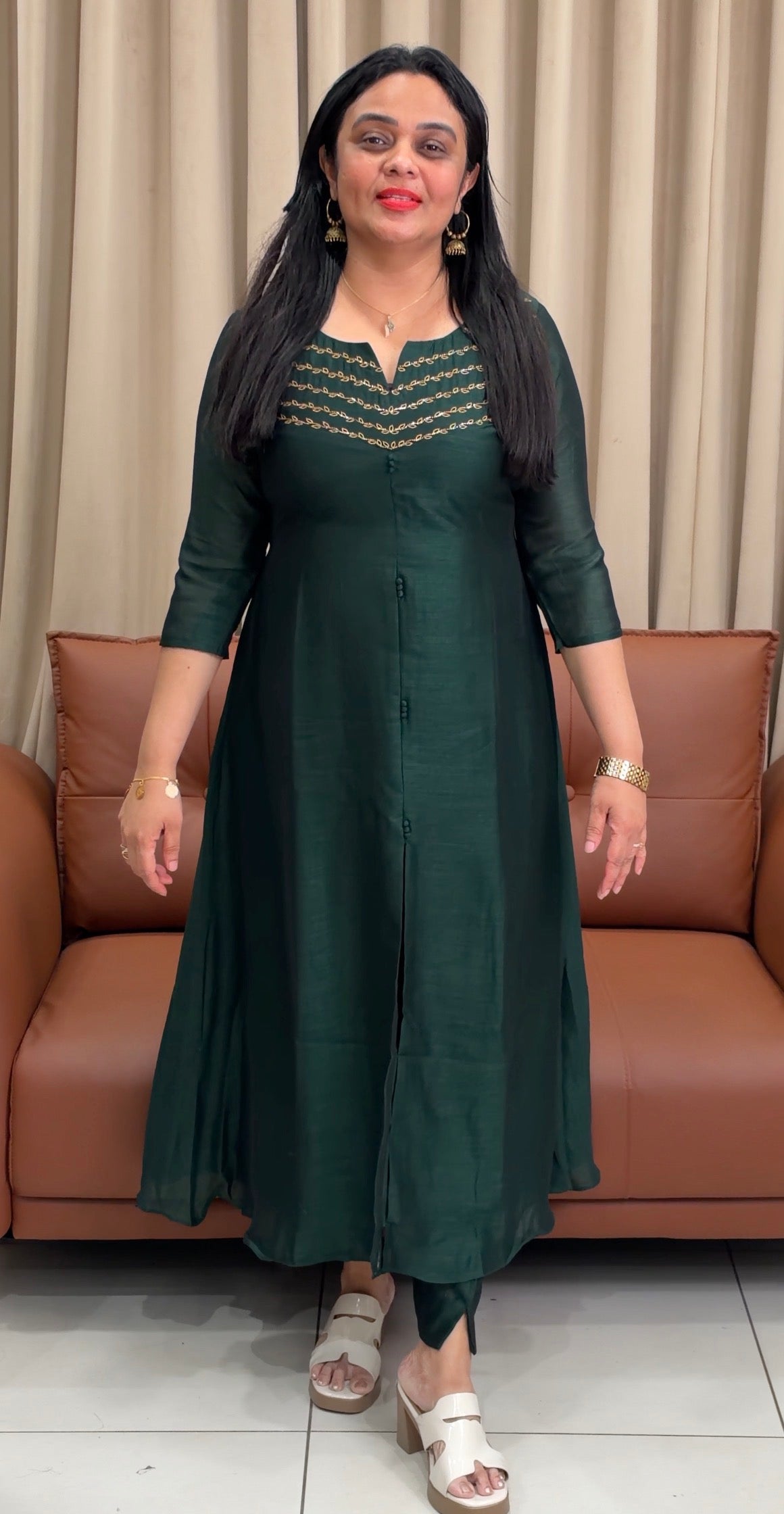 IHA'S IN-HOUSE SEMI RAW  SILK CO-ORDS SETS - IHA 35758