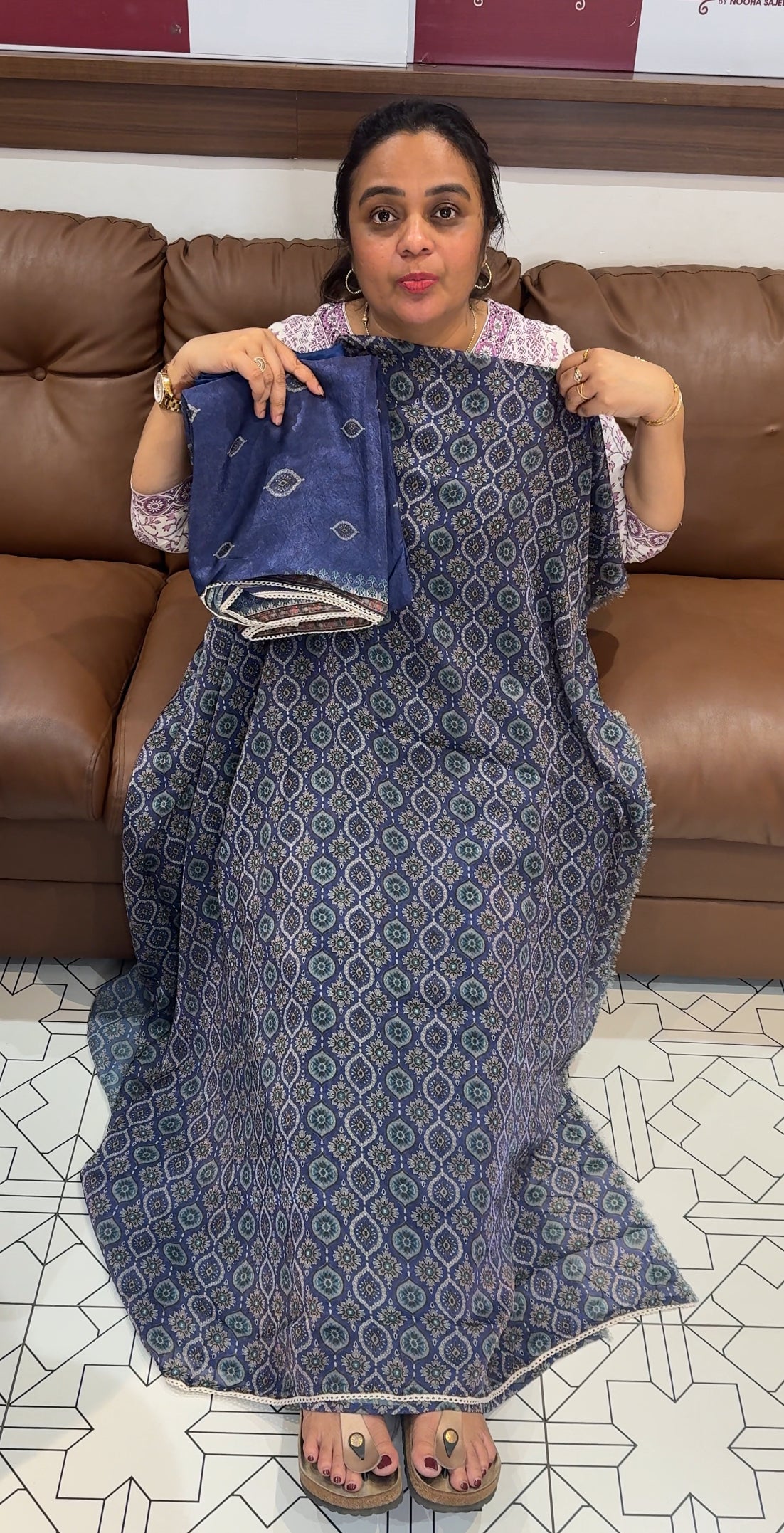 AJRAKH PRINTED UNSTITCHED SALWAR SUITS - IHA 26420