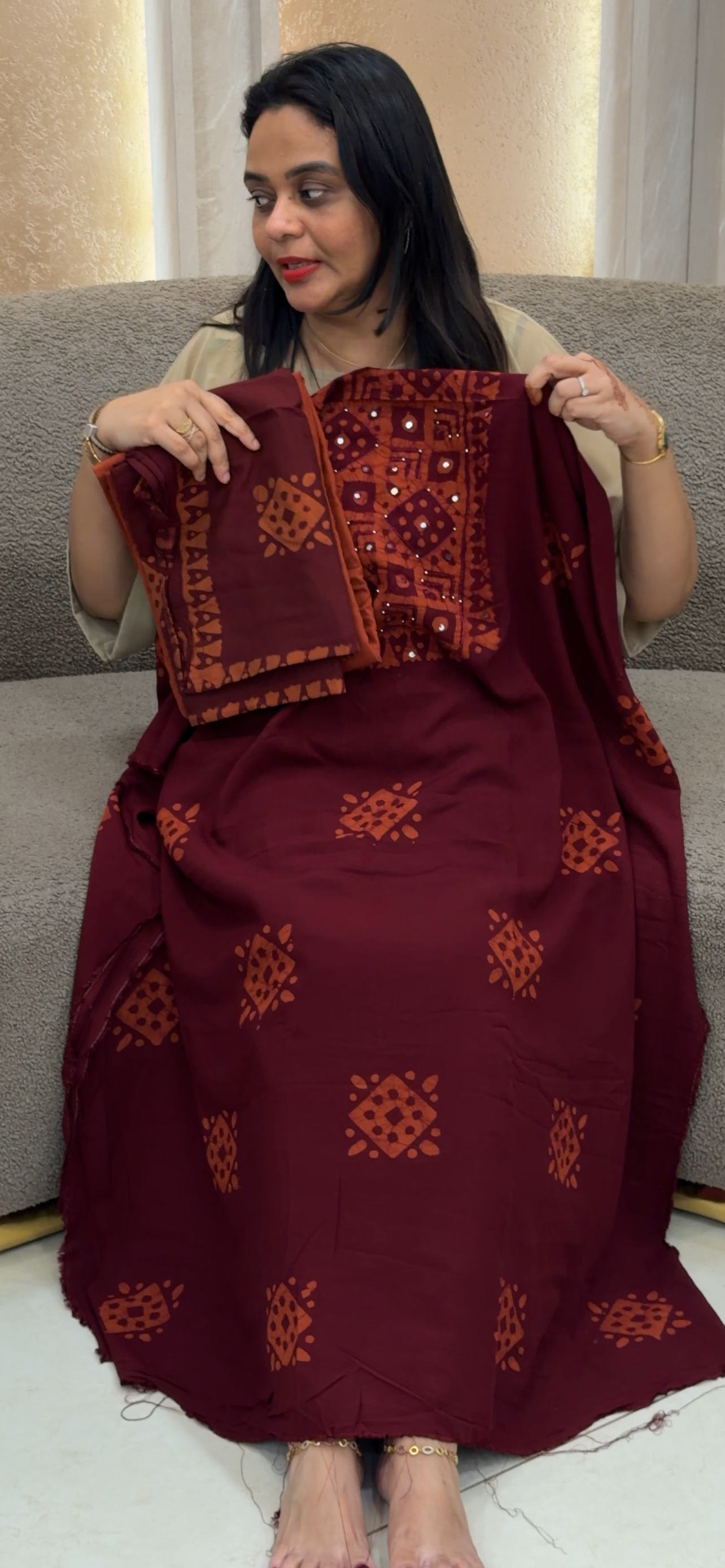 PRINTED RAYON UNSTITCHED SALWAR SUITS - IHA 33071