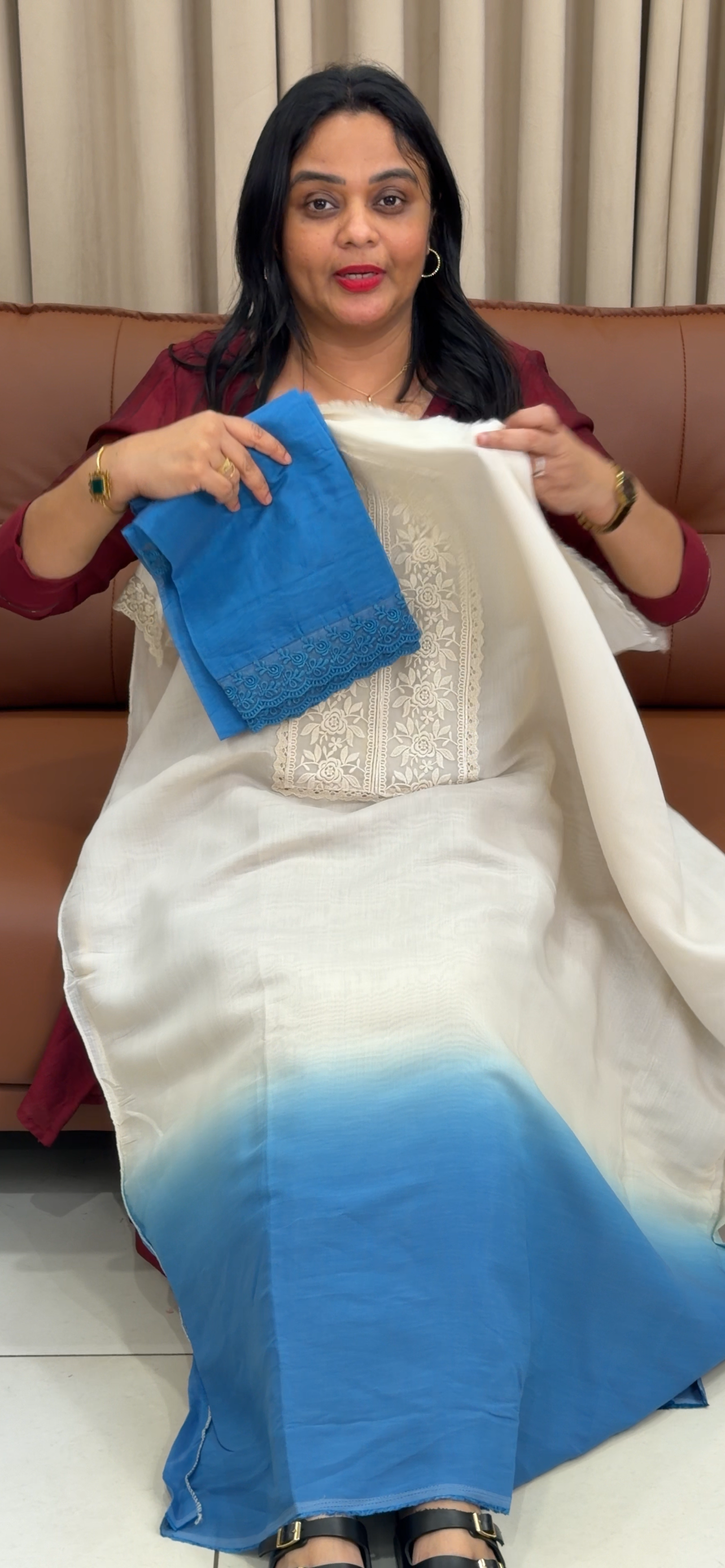 MALAI CHANDERI UNSTITCHED SALWAR SUITS - IHA 34243