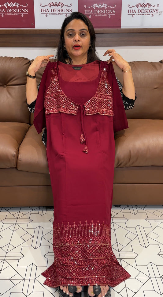 PARTY WEAR LONG TOPS - IHA 23965