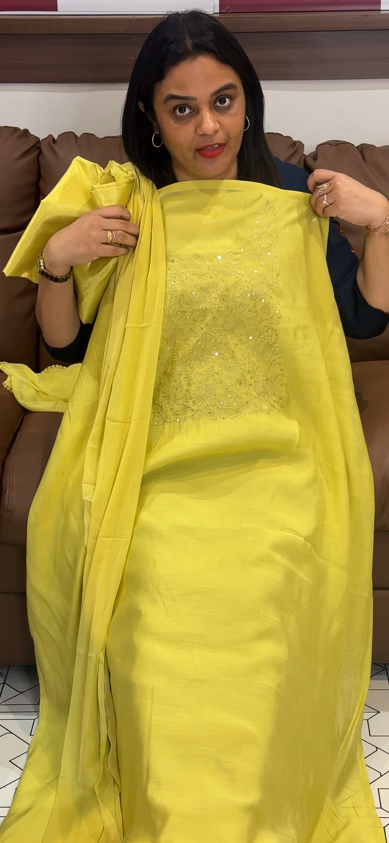MUL CHANDERI UNSTITCHED SALWAR SUIST - IHA 32883