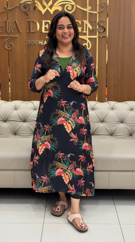 IHA'S IN-HOUSE PRINTED LONG TOPS - IHA 27438