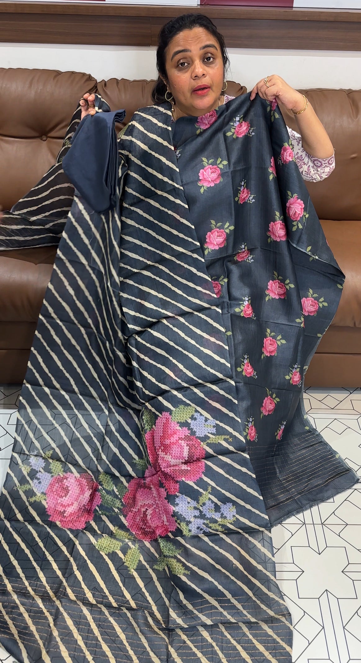 PRINTED TUSSUR UNSTITCHED SALWAR SUITS - IHA 26430