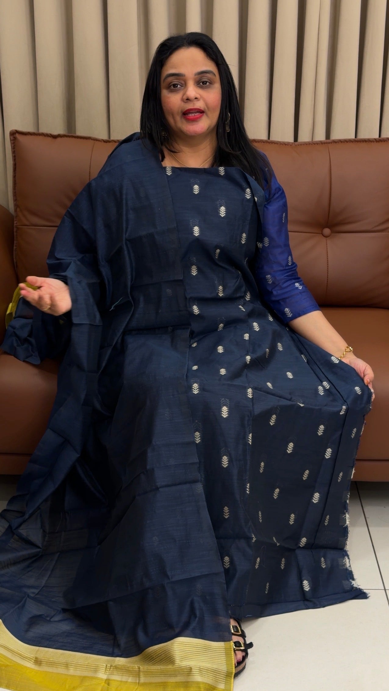 FORWARD SLUB SILK UNSTITCHED SALWAR SUITS - IHA 34073