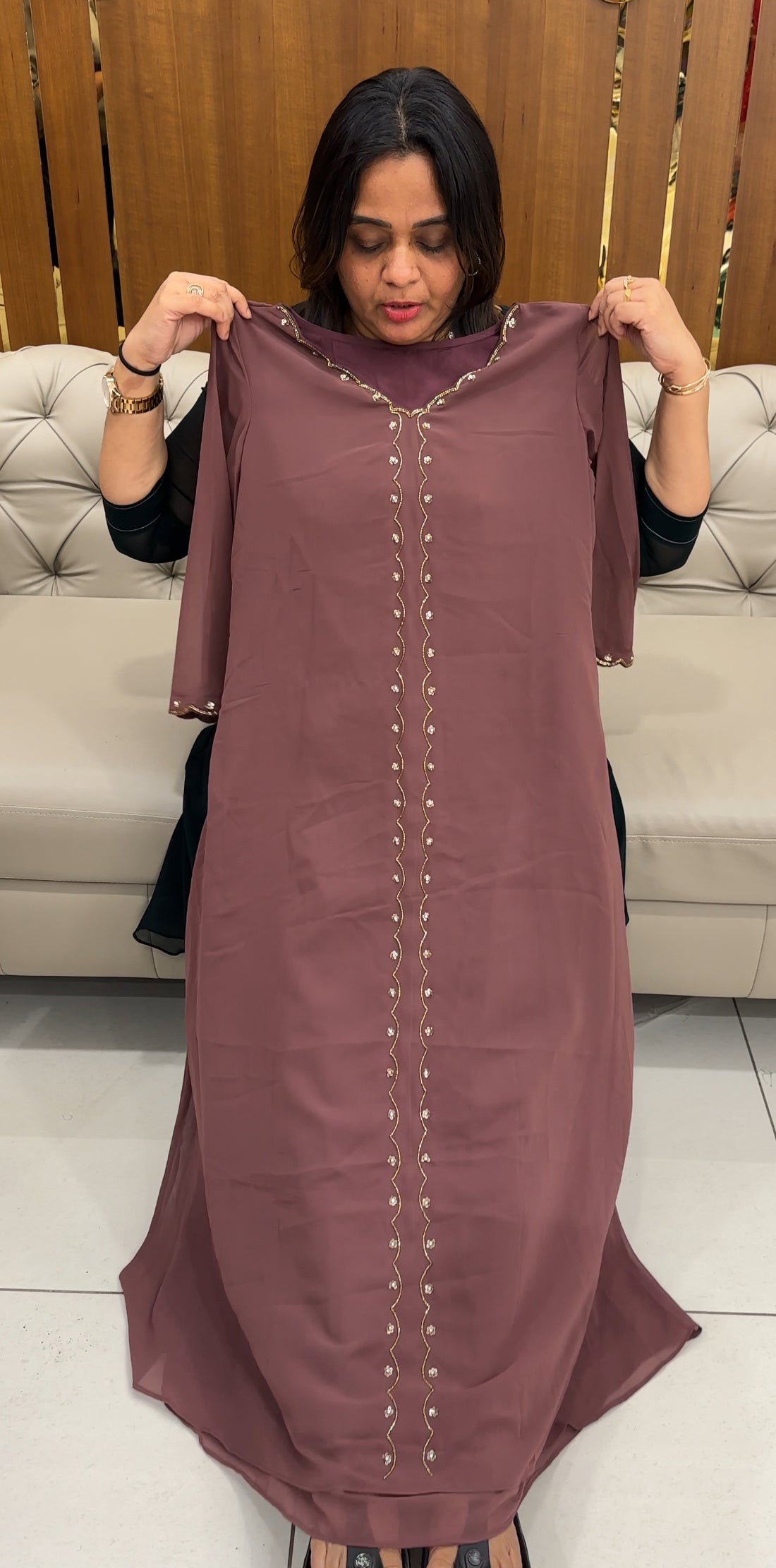 IHA'S IN-HOUSE GEORGETTE SLITTED TOPS - IHA 28296