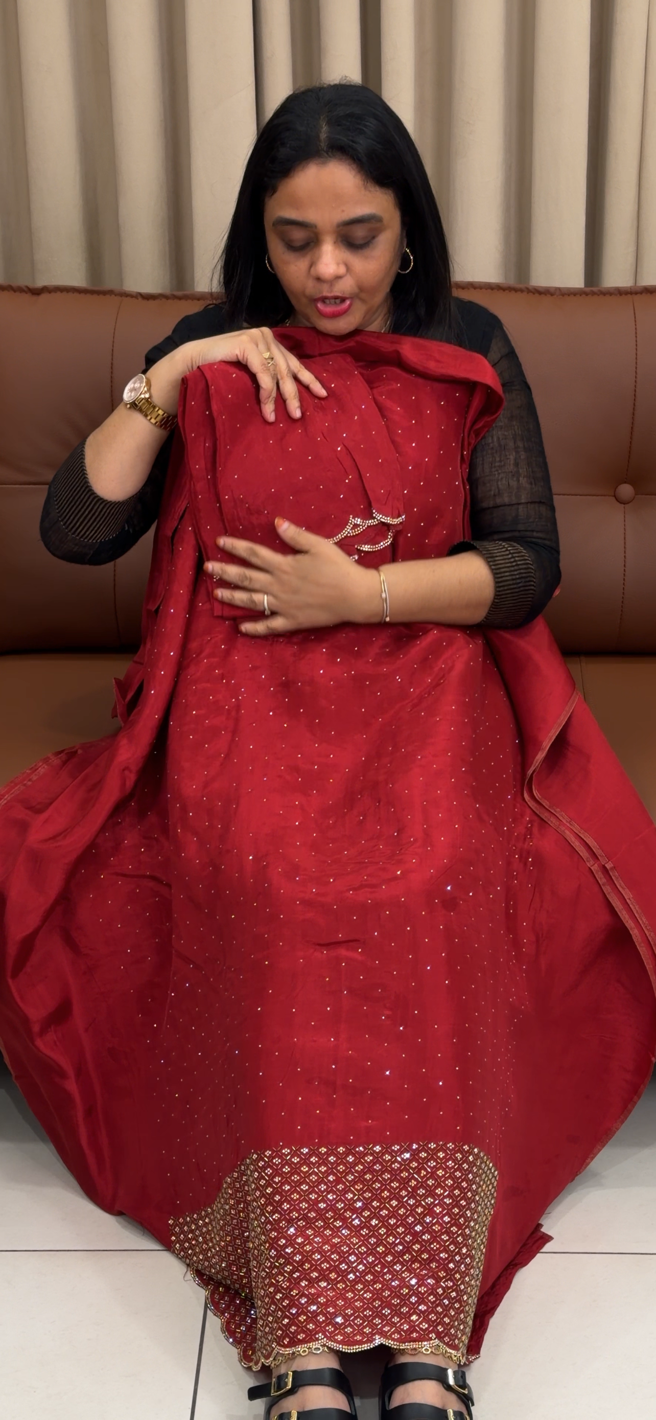 VISCOSE CRAPE UNSTITCHED SALWAR SUITS - IHA 33955