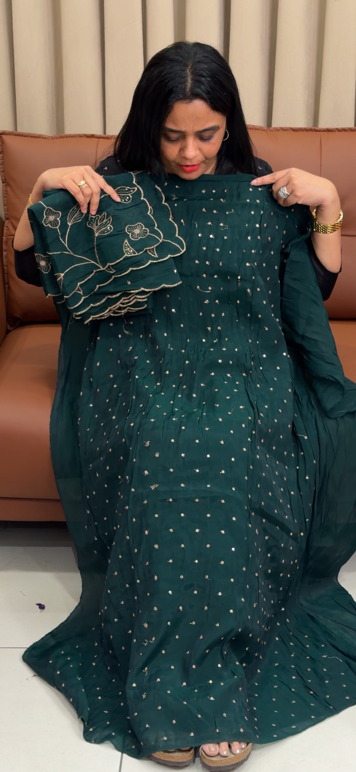 MUL CHANDERI UNSTITCHED SALWAR SUITS - IHA 35803