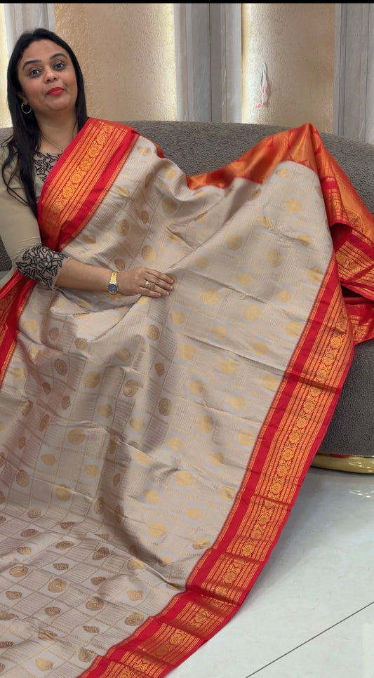 SEMI KANCHIPURAM SAREES - IHA 32995