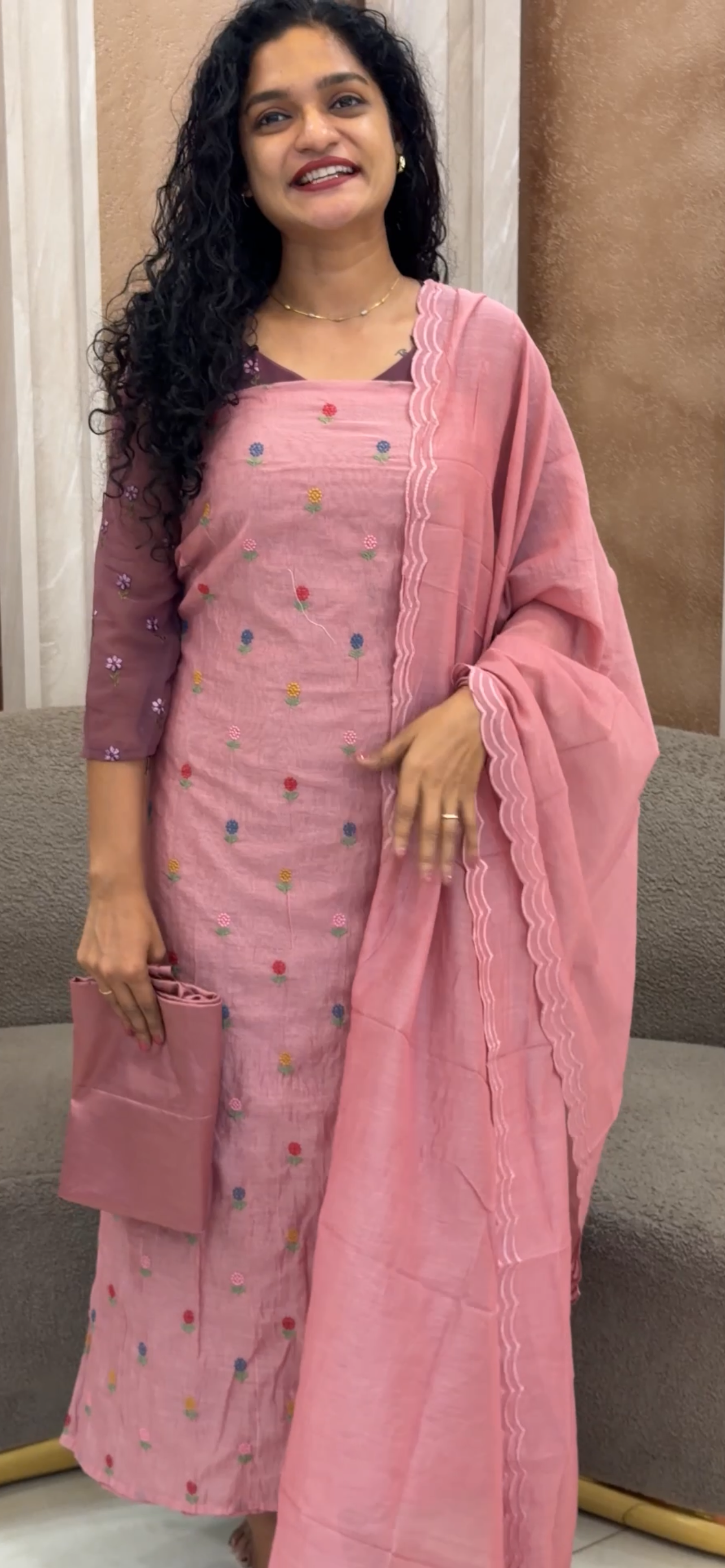 MALAI CHANDERI UNSTITCHED SALWAR SUITS - IHA 33287