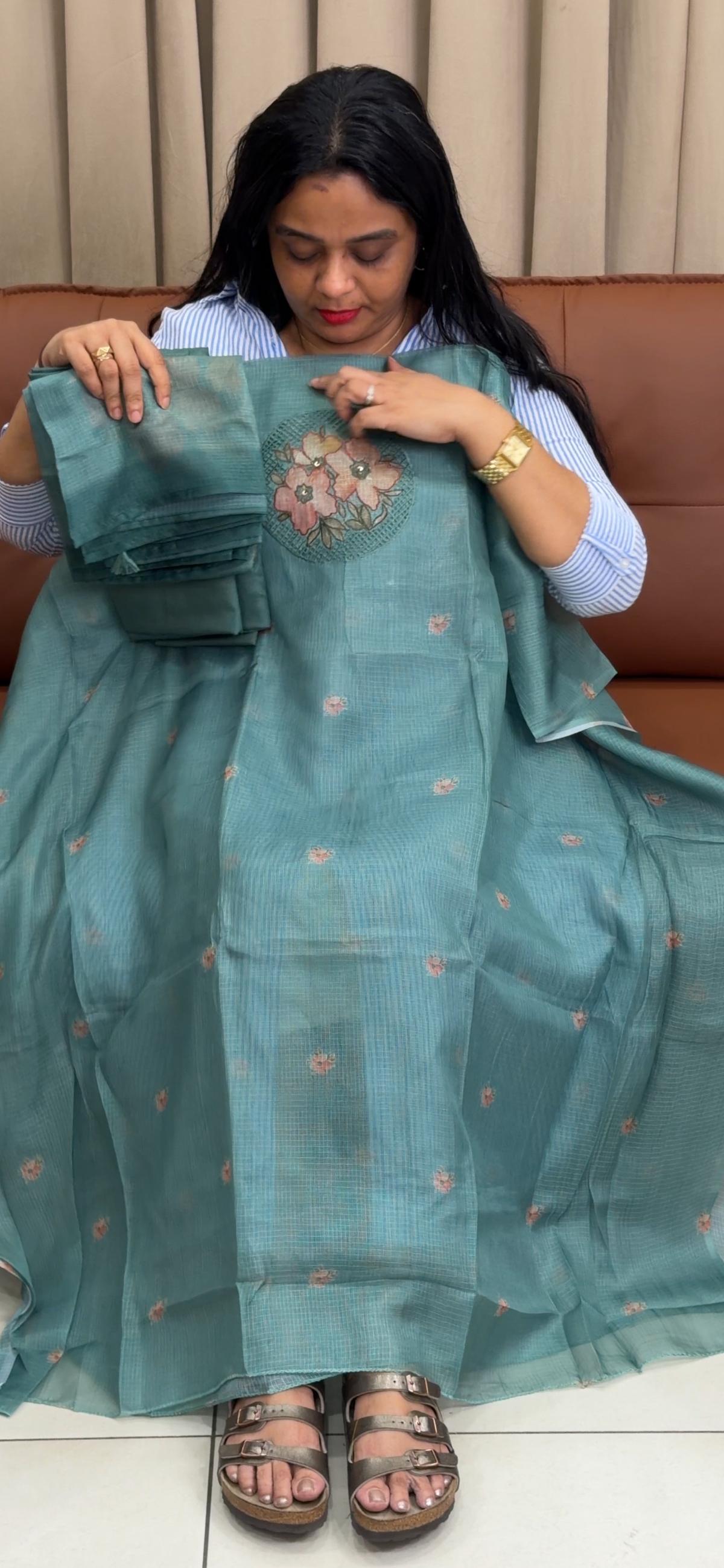 SILKY KOTA UNSTITCHED SALWAR SUITS - IHA 35906