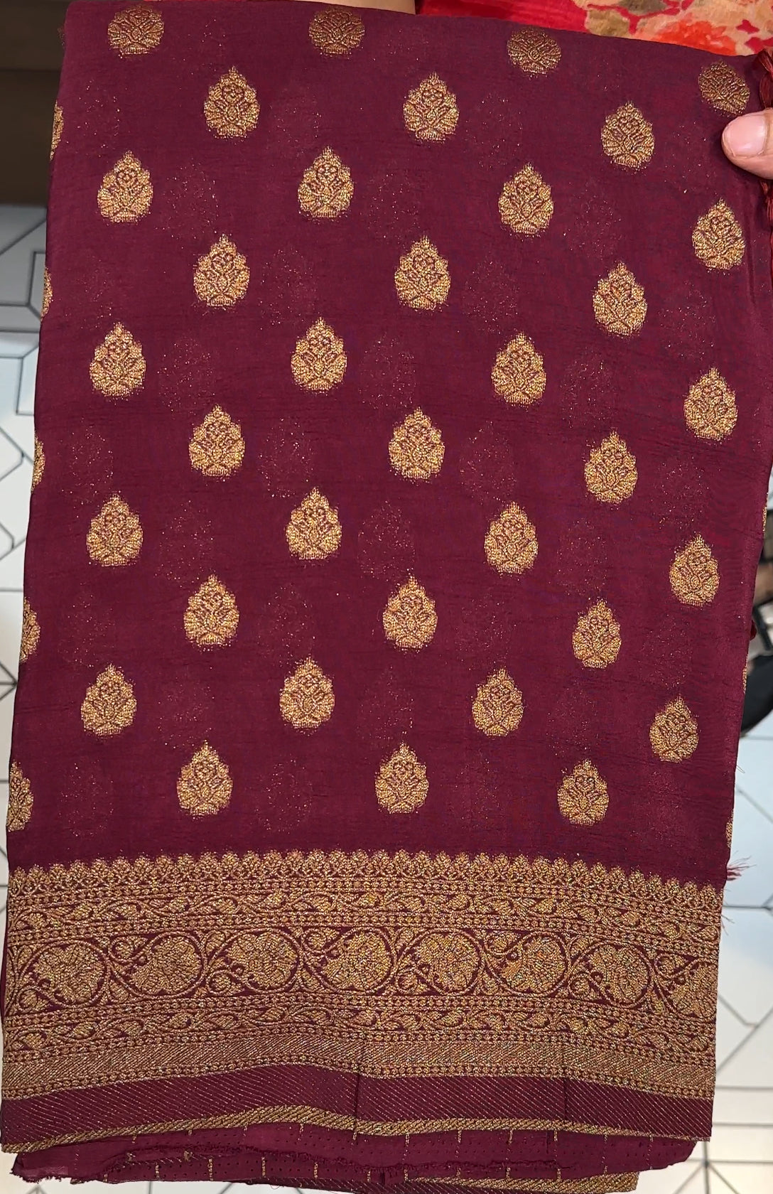 SEMI CRAPE SAREES - IHA 19724