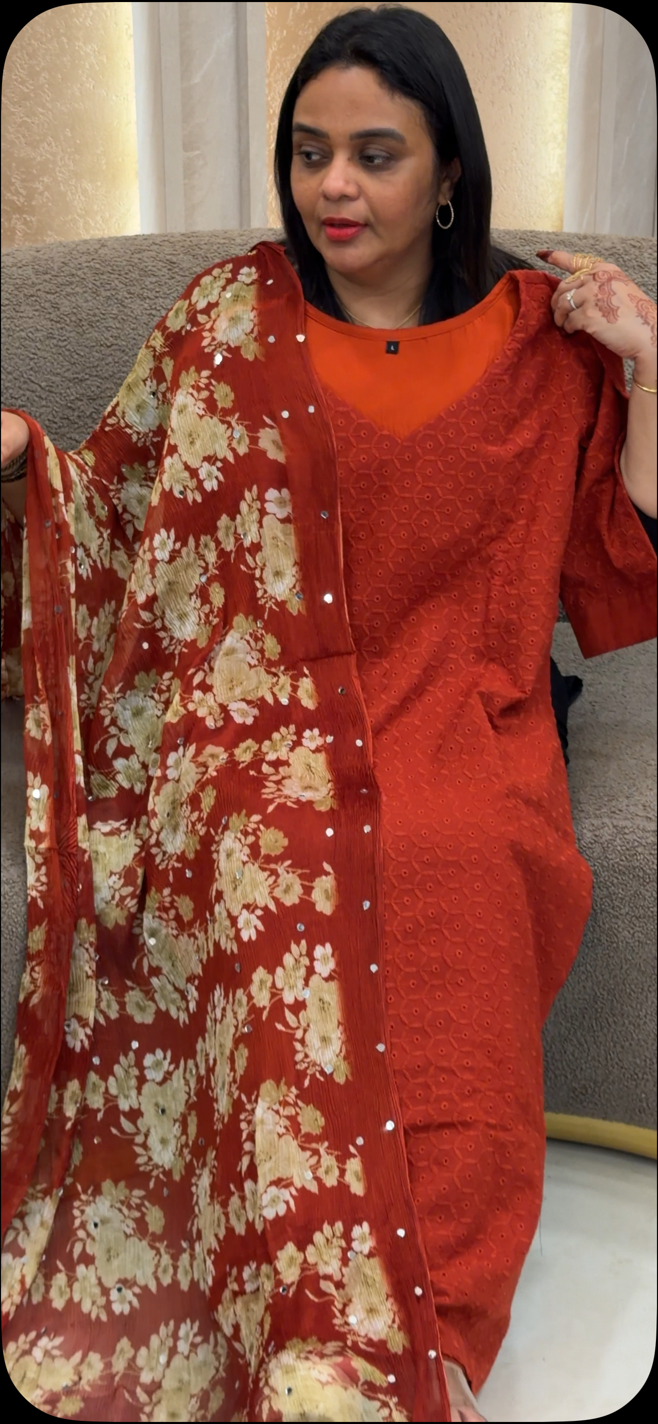 IHA'S IN-HOUSE COTTON HAKOBA TOP, BOTTOM AND DUPATTA - IHA 32980