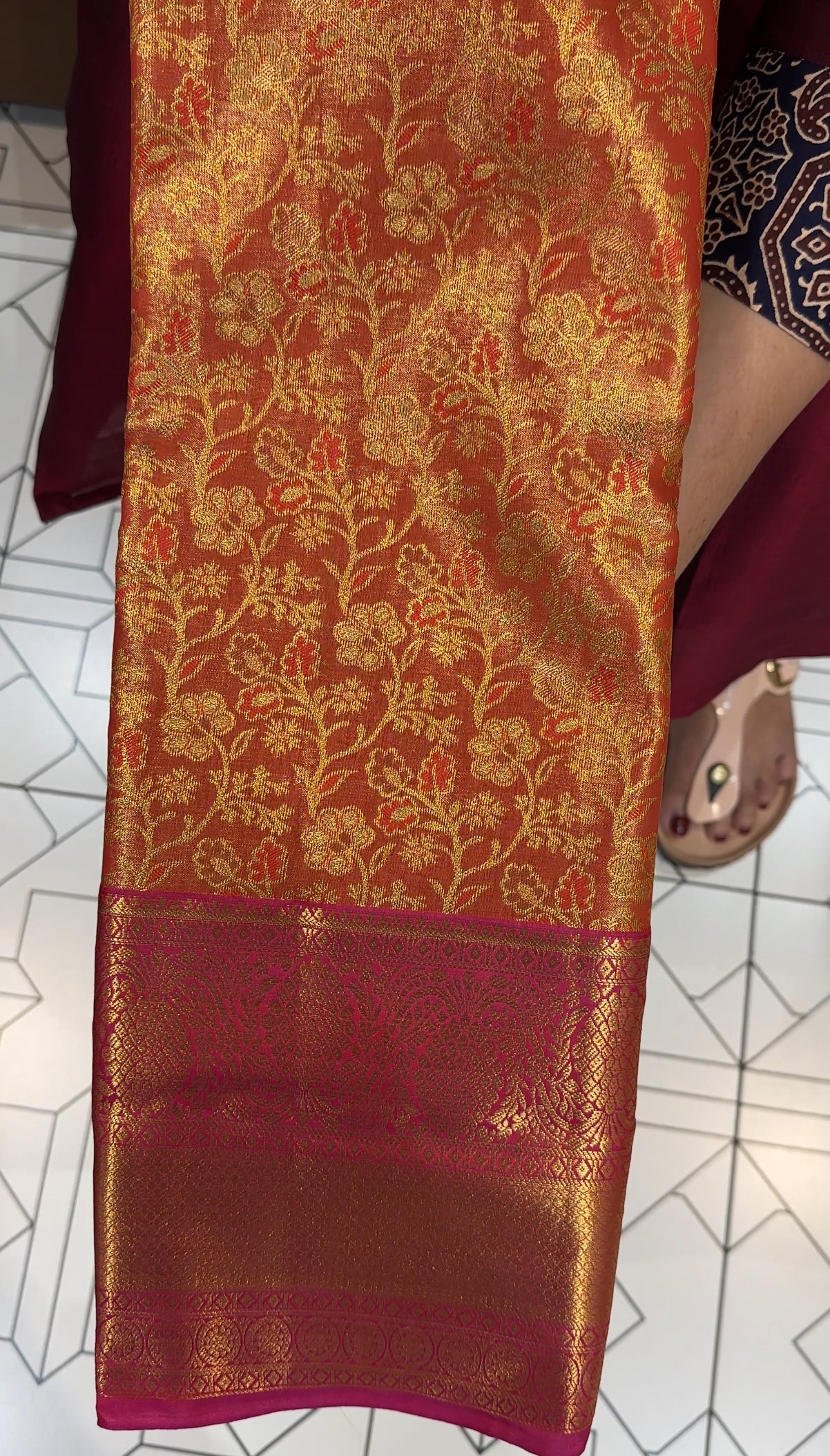 SEMI TISSUE KANCHIPURAM SAREES - IHA 27858
