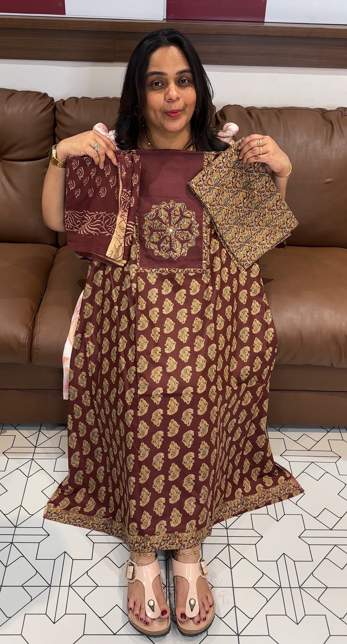 AJRAKH PRINTED UNSTITCHED SALWAR SUITS - 27720