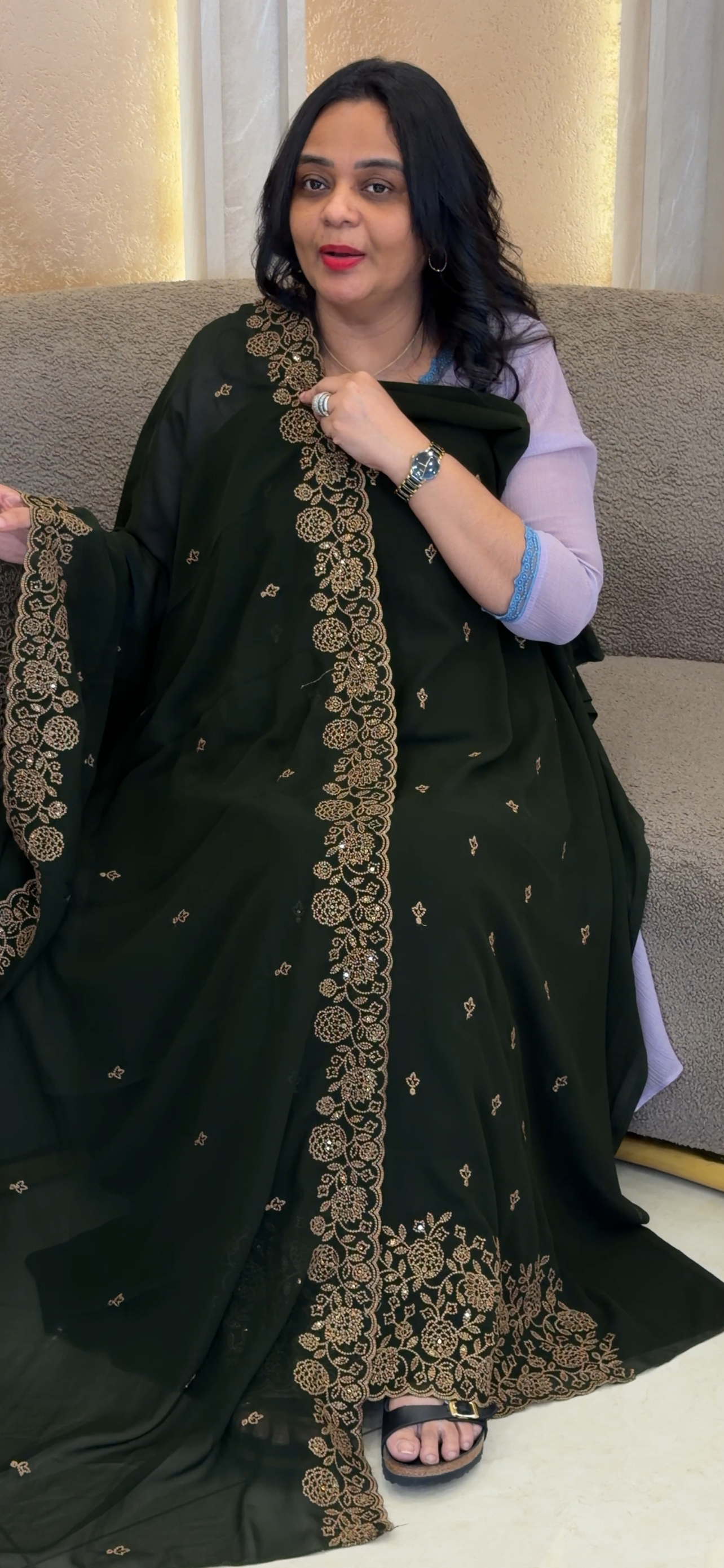 FAUX GEORGETTE  UNSTITCHED SALWAR SUITS - IHA 35018