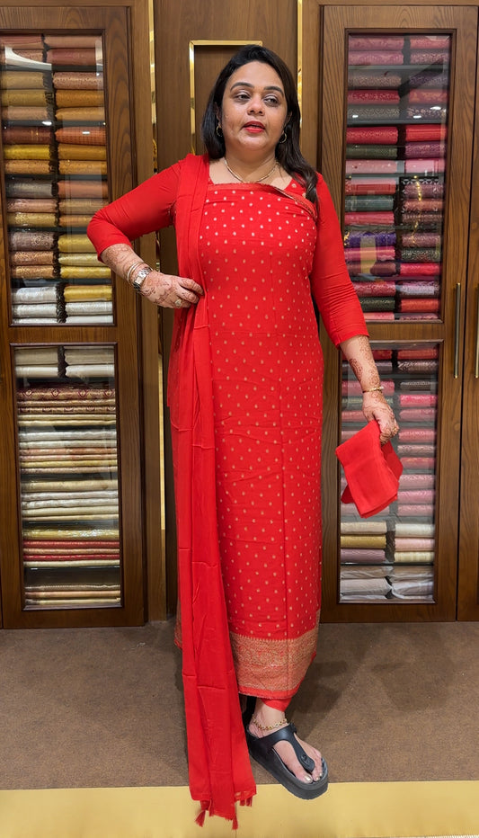 VISCOSE BANARASI UNSTITCHED SALWAR SUITS - IHA 23695