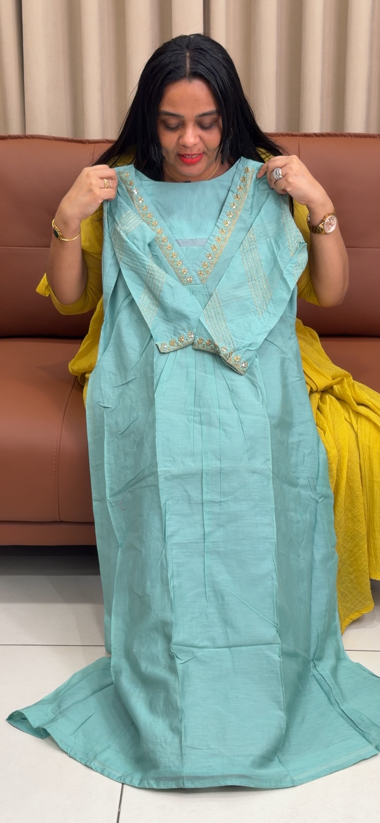 MUL CHANDERI ALINE TOPS - IHA 35247