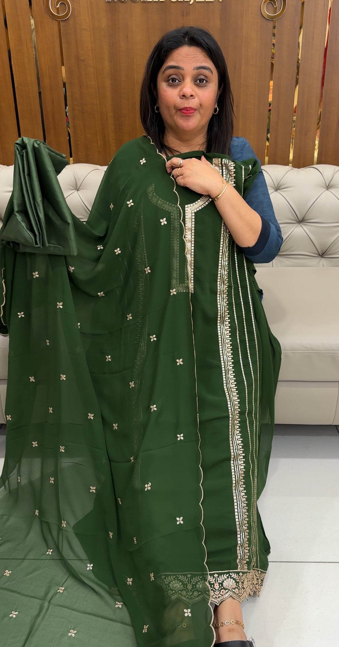 FAUX GEORGETTE UNSTITCHED SALWAR SUITS - 25958