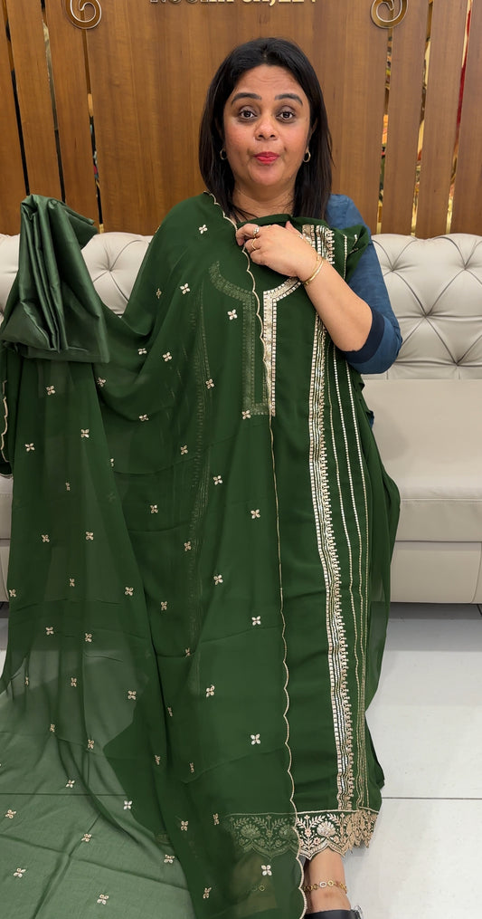 FAUX GEORGETTE UNSTITCHED SALWAR SUITS - 25958