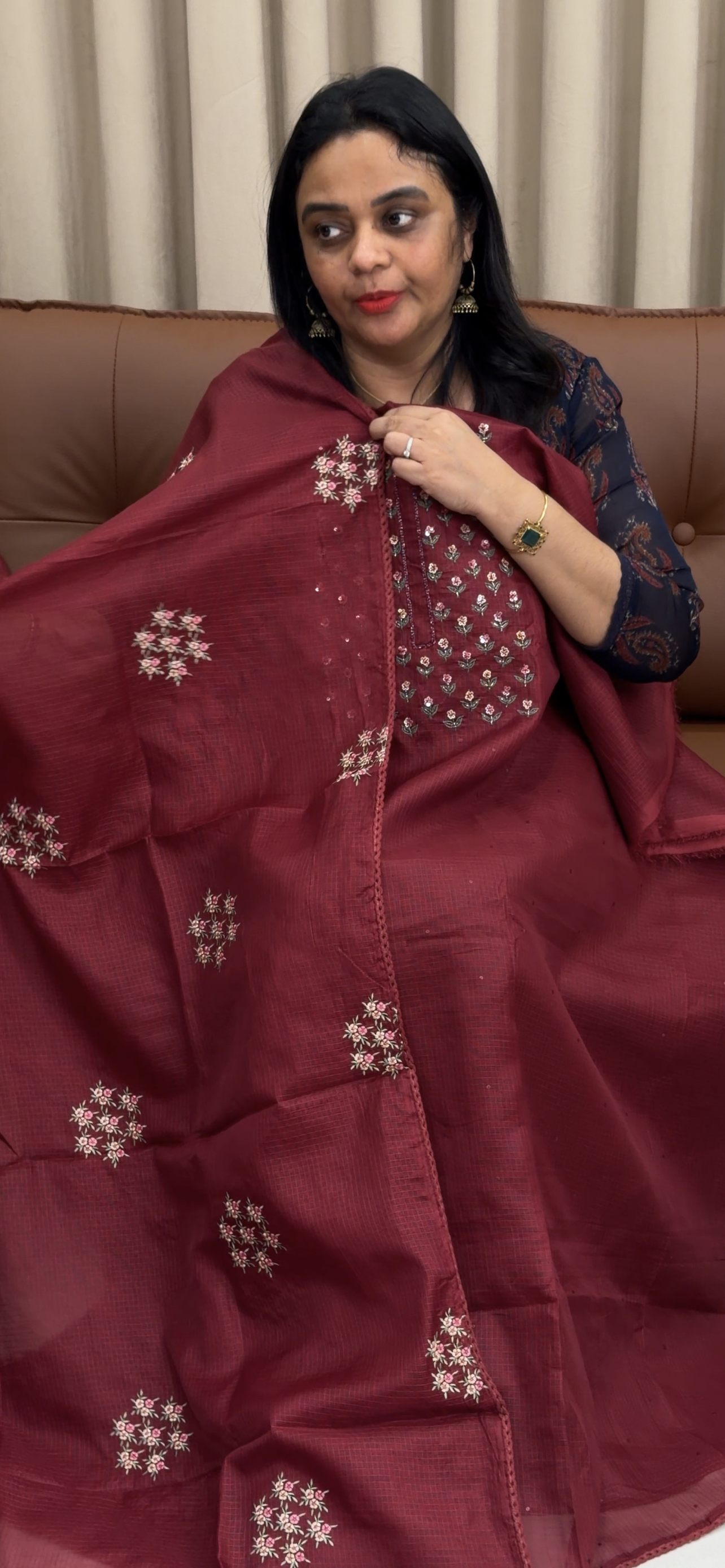 SILKY KOTA UNSTITCHED SALWAR SUITS - IHA 33587