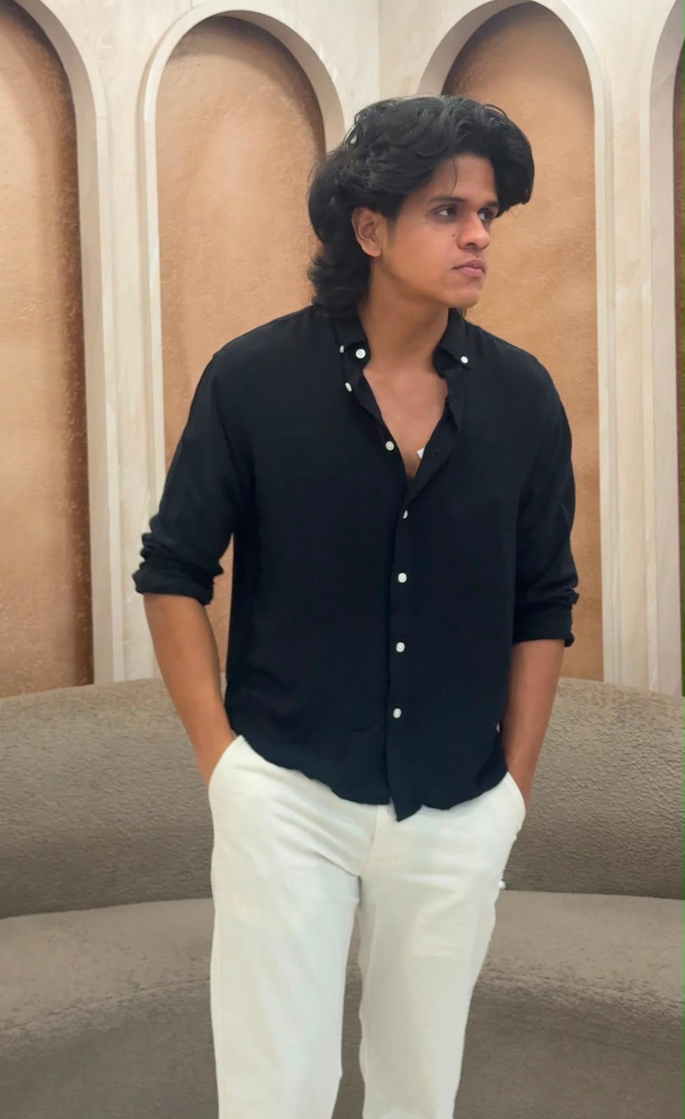 MEN'S LINEN SHIRT - IHA 33439