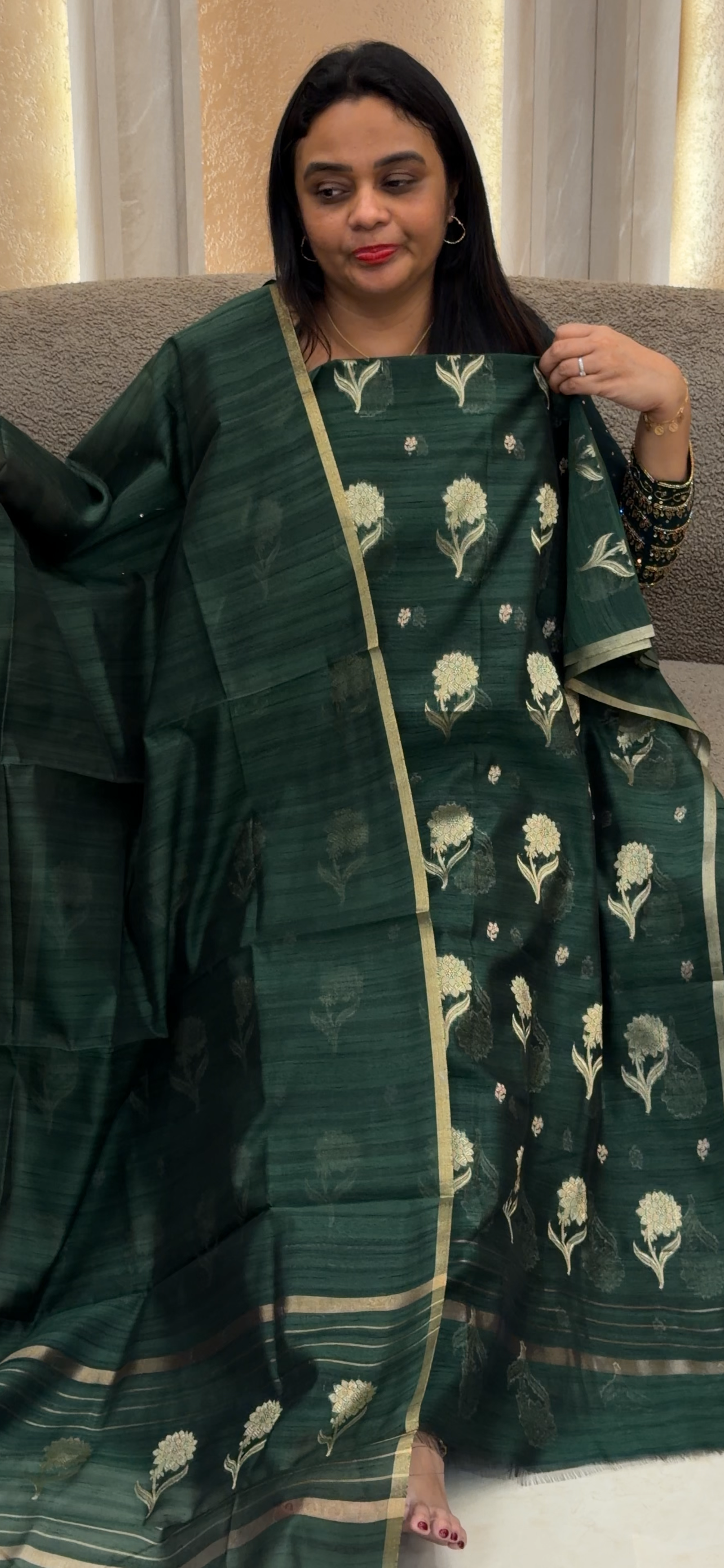 SEMI DUPION UNSTITCHED SALWAR SUITS - IHA 33233