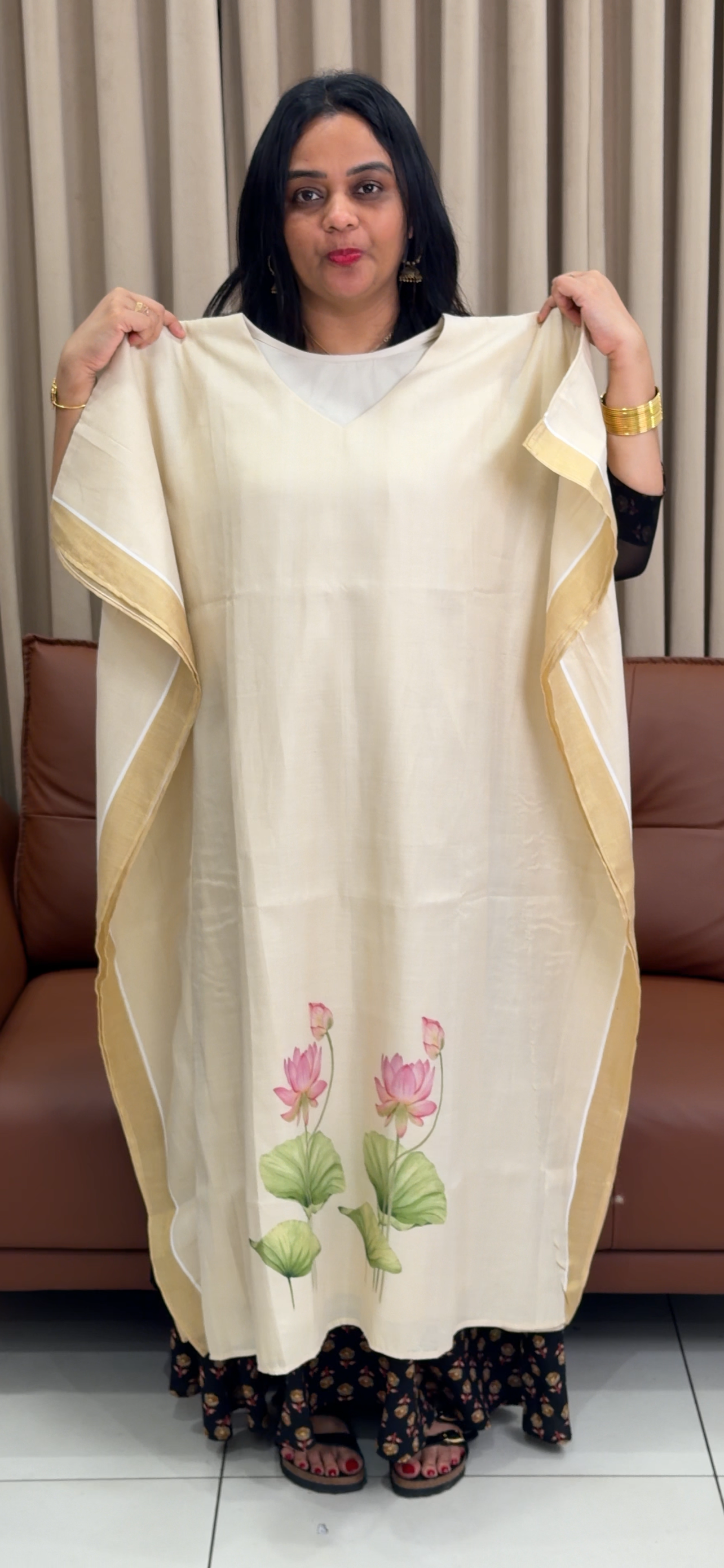 IHA'S IN-HOUSE TISSUE KAFTAN TOPS - IHA 34120