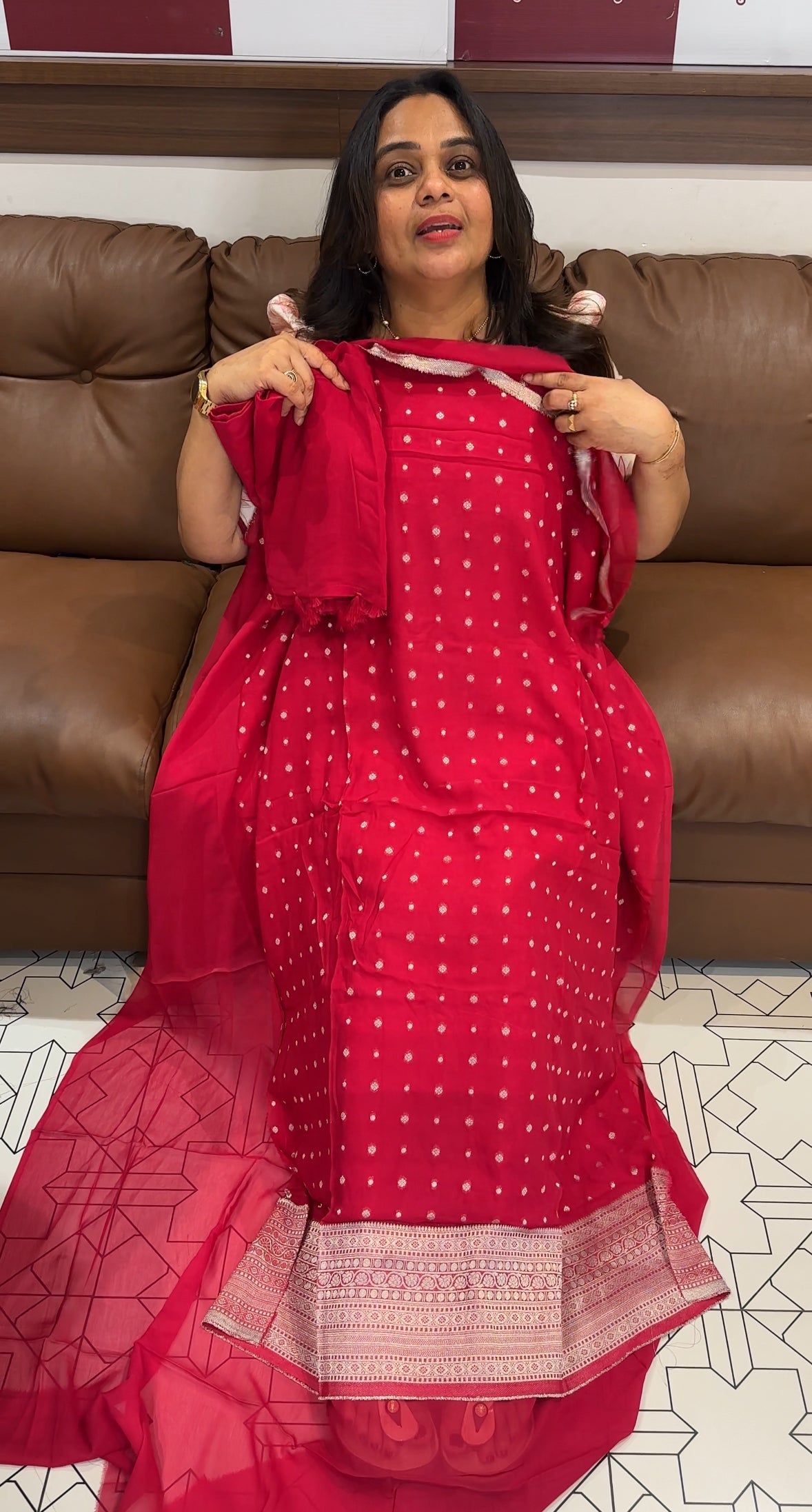 VISCOSE GEORGETTE BANARASI UNSTITCHED SALWAR SUITS - IHA 27715