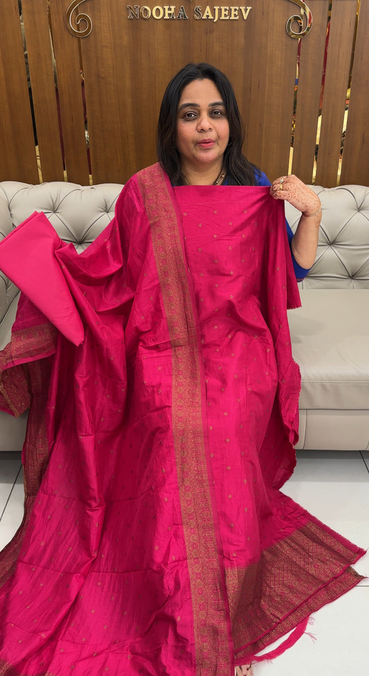SEMI BANARASI UNSTITCHED SALWAR SUITS - IHA  27439
