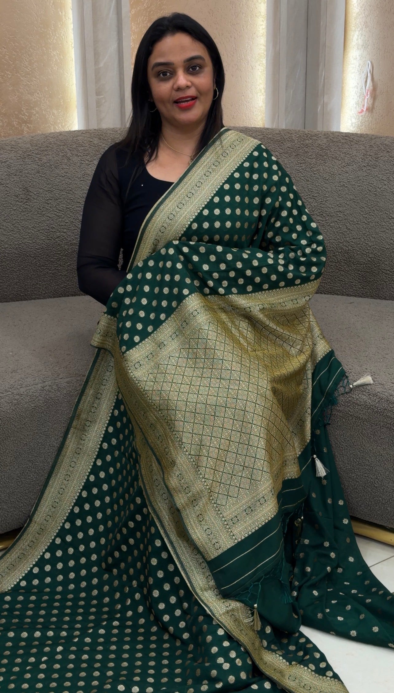 GEORGETTE BANARASI SAREES - IHA 33033