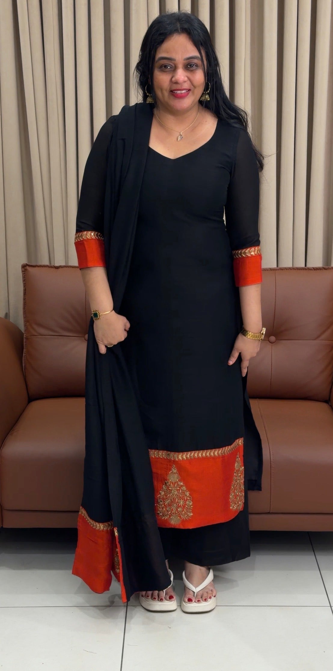 IHA'S IN-HOUSE SEMI RAW SILK TOP,BOTTOM AND DUPATTA - IHA 34566