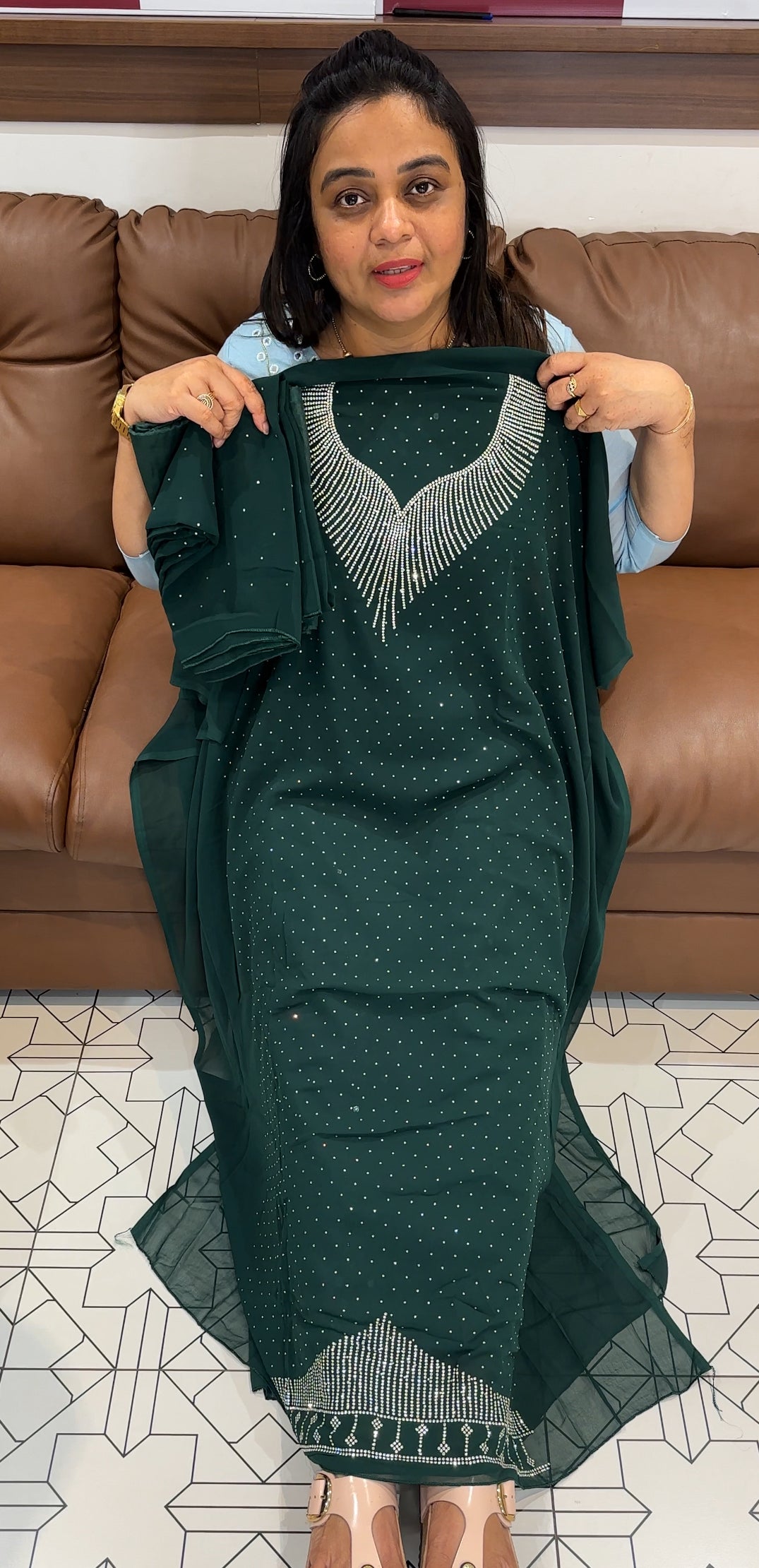 FAUX GEORGETTE UNSTITCHED SALWAR SUITS - IHA 27738