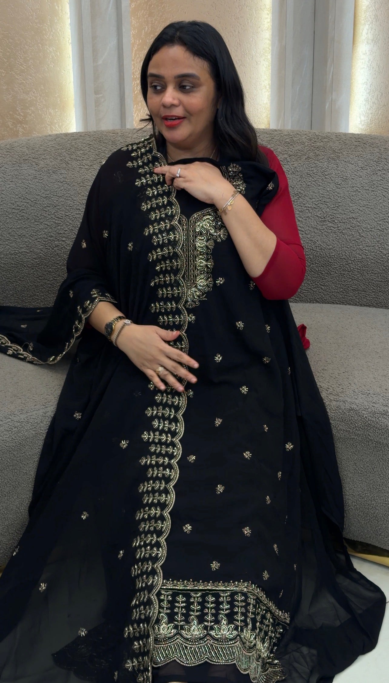 FAUX GEORGETTE UNSTITCHED SALWAR SUITS - IHA 32950